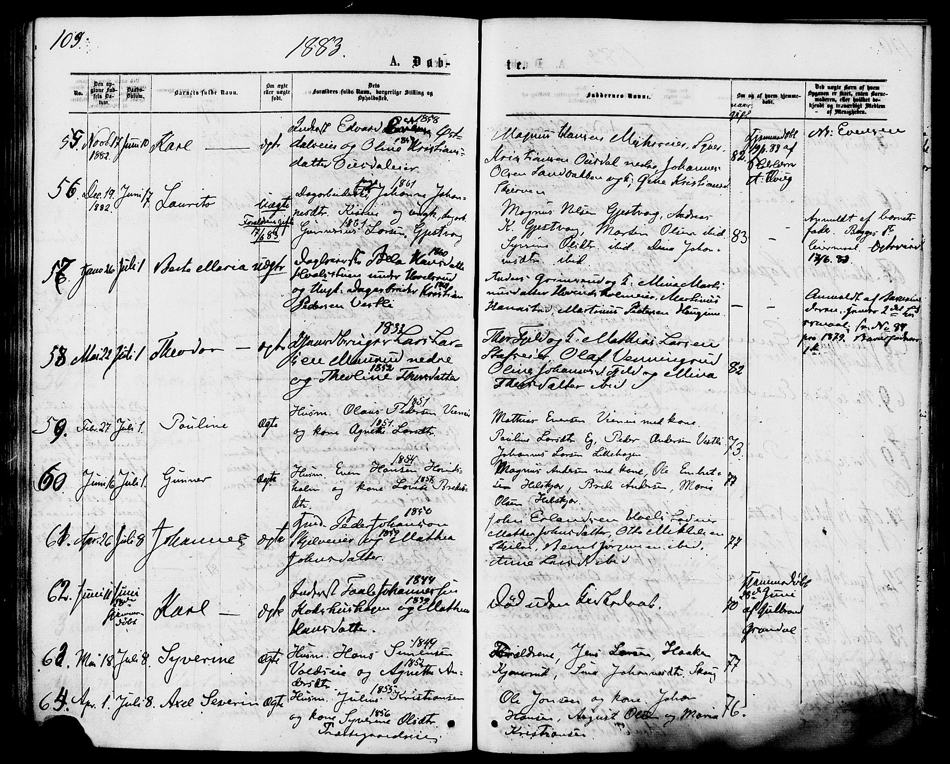 Nes prestekontor, Hedmark, AV/SAH-PREST-020/K/Ka/L0005: Parish register (official) no. 5, 1872-1886, p. 109