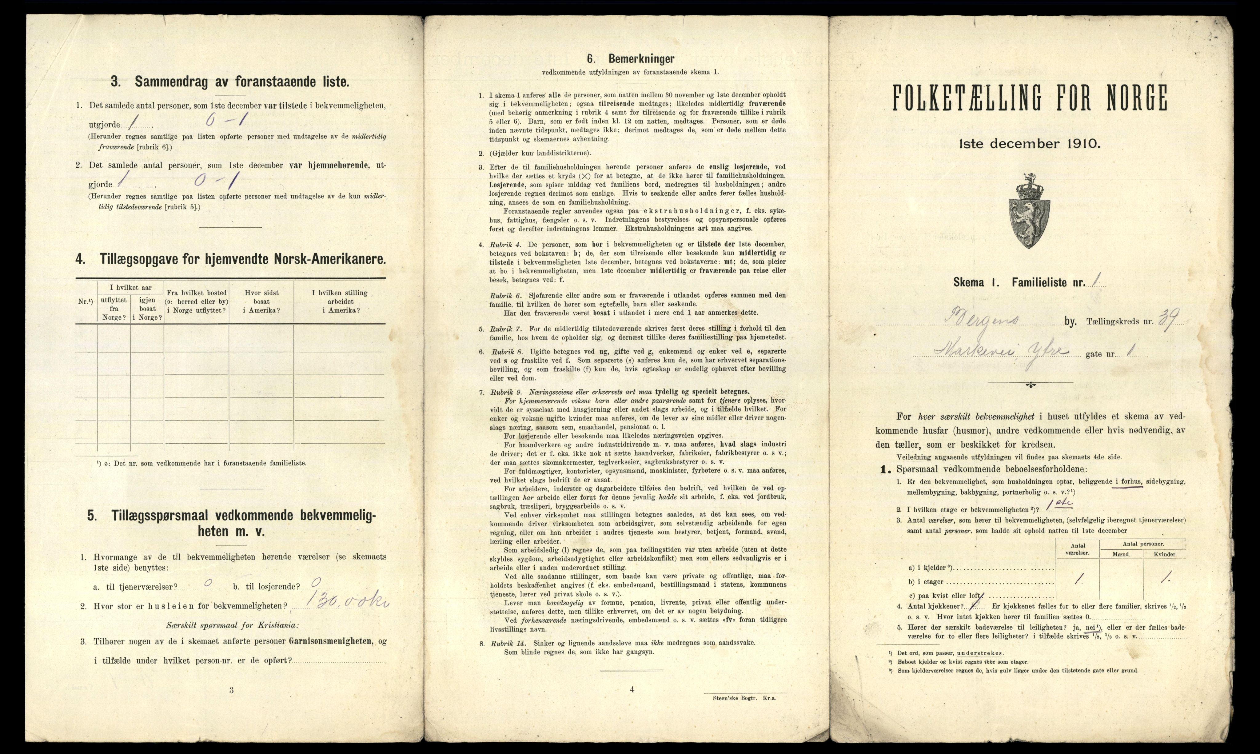 RA, 1910 census for Bergen, 1910, p. 13011