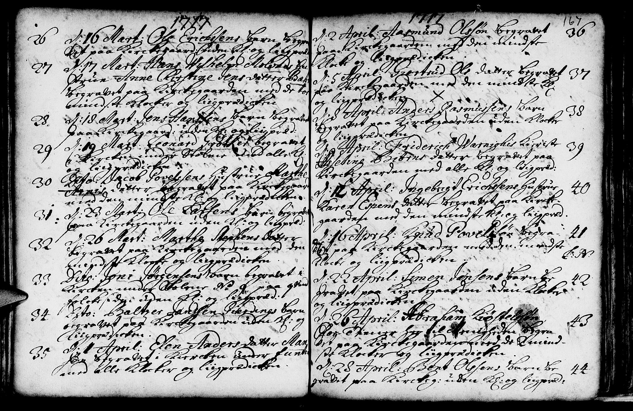 Nykirken Sokneprestembete, AV/SAB-A-77101/H/Haa/L0009: Parish register (official) no. A 9, 1689-1759, p. 167