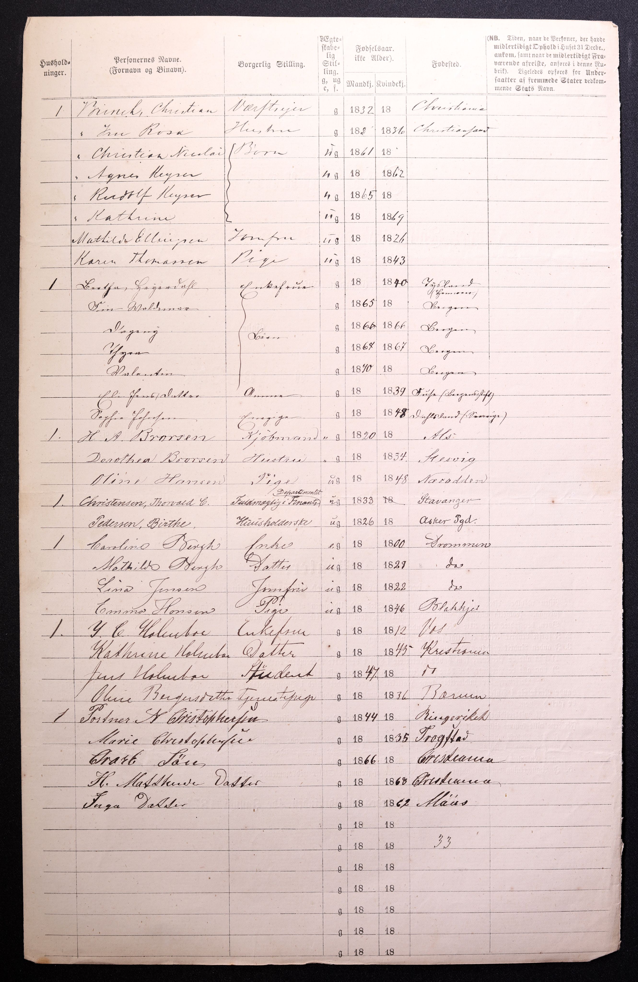 RA, 1870 census for 0301 Kristiania, 1870, p. 4327