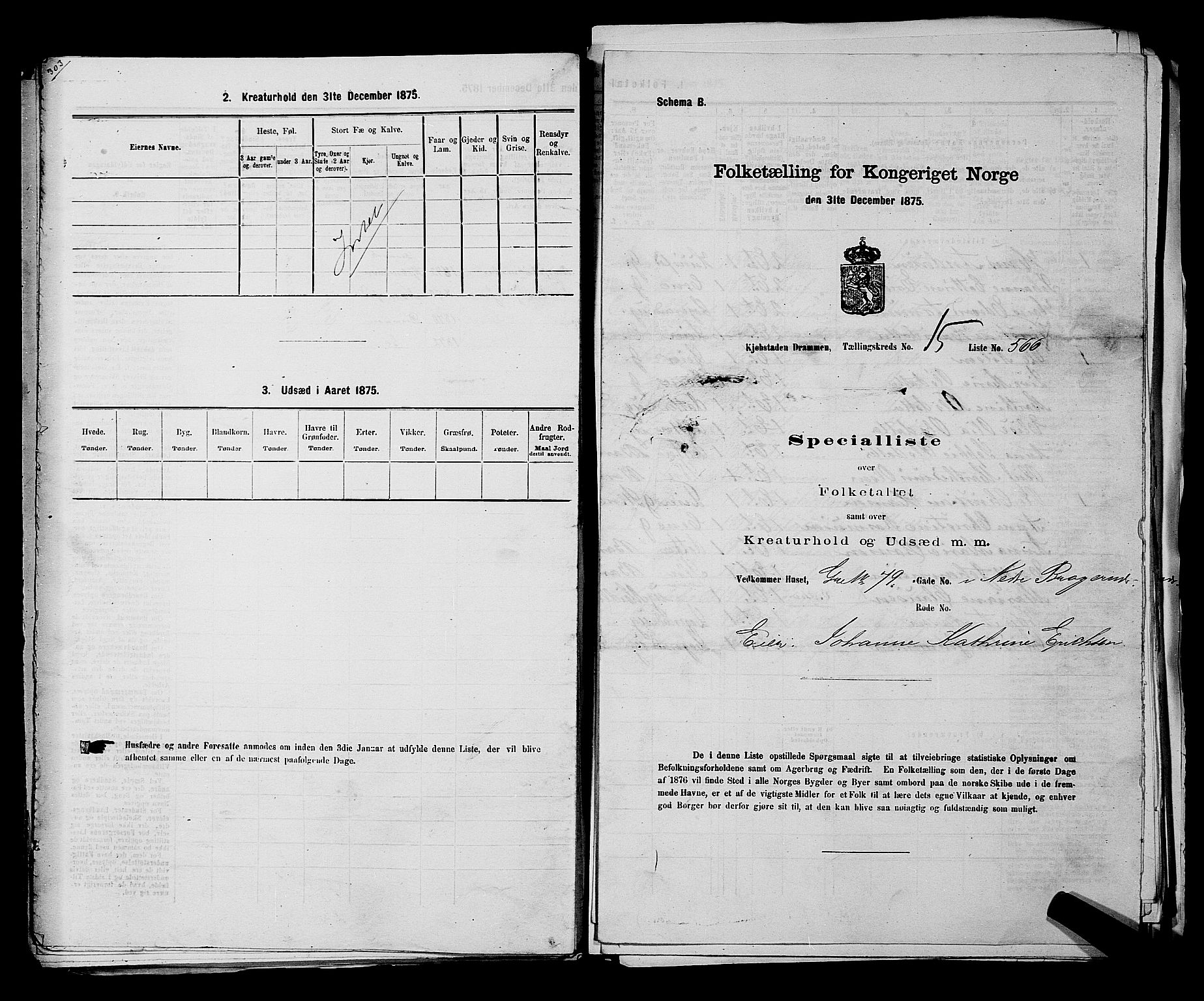 SAKO, 1875 census for 0602 Drammen, 1875, p. 1683