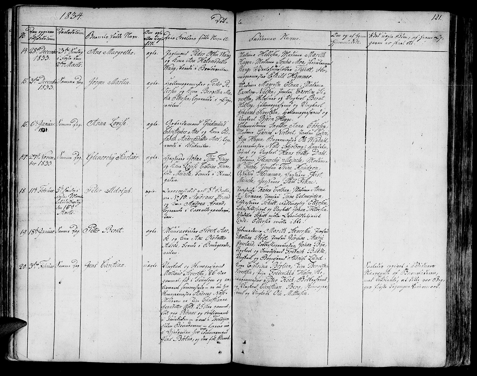 Ministerialprotokoller, klokkerbøker og fødselsregistre - Sør-Trøndelag, SAT/A-1456/602/L0108: Parish register (official) no. 602A06, 1821-1839, p. 121