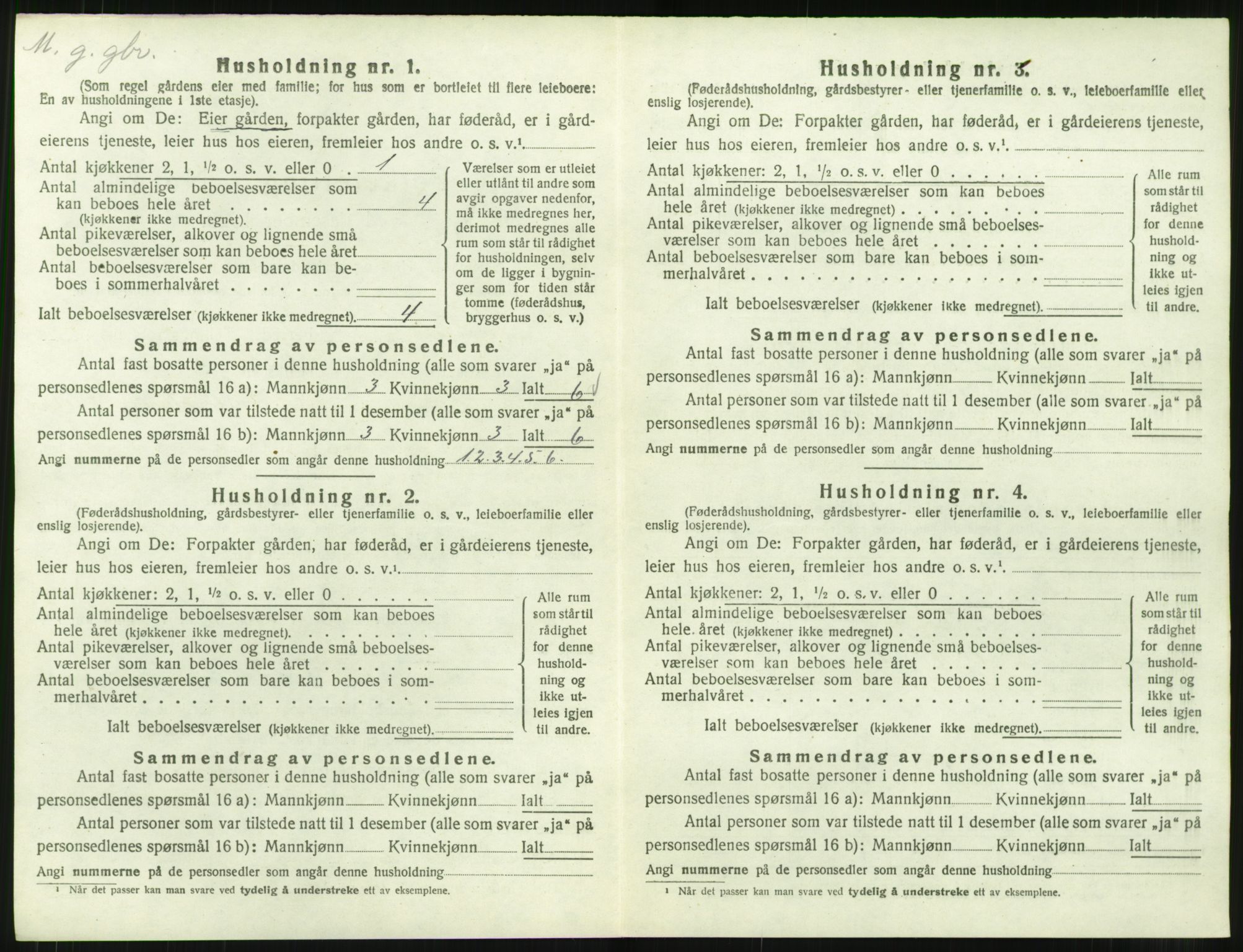 SAT, 1920 census for Kvernes, 1920, p. 276