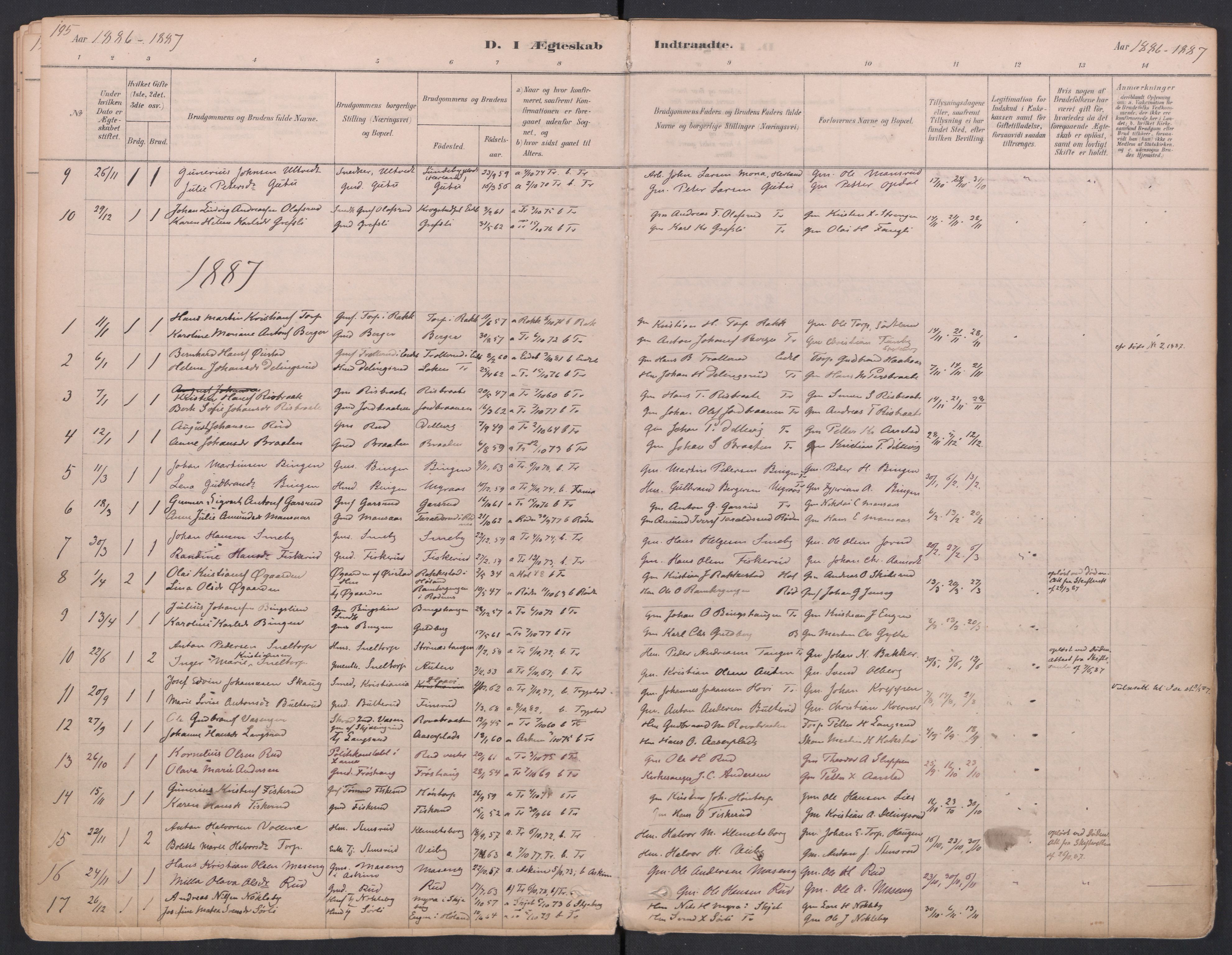 Trøgstad prestekontor Kirkebøker, AV/SAO-A-10925/F/Fa/L0010: Parish register (official) no. I 10, 1878-1898, p. 195