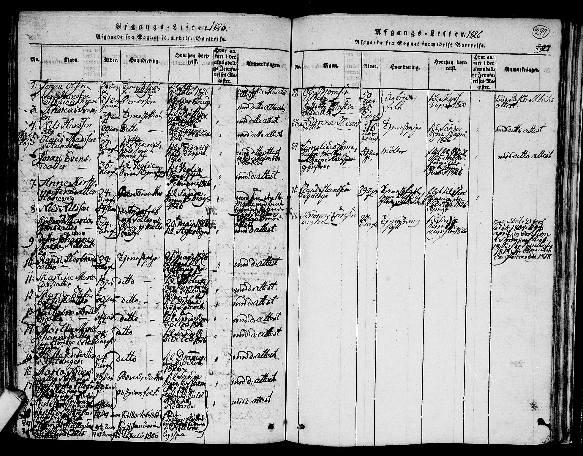 Hurum kirkebøker, SAKO/A-229/F/Fa/L0009: Parish register (official) no. 9, 1816-1826, p. 299
