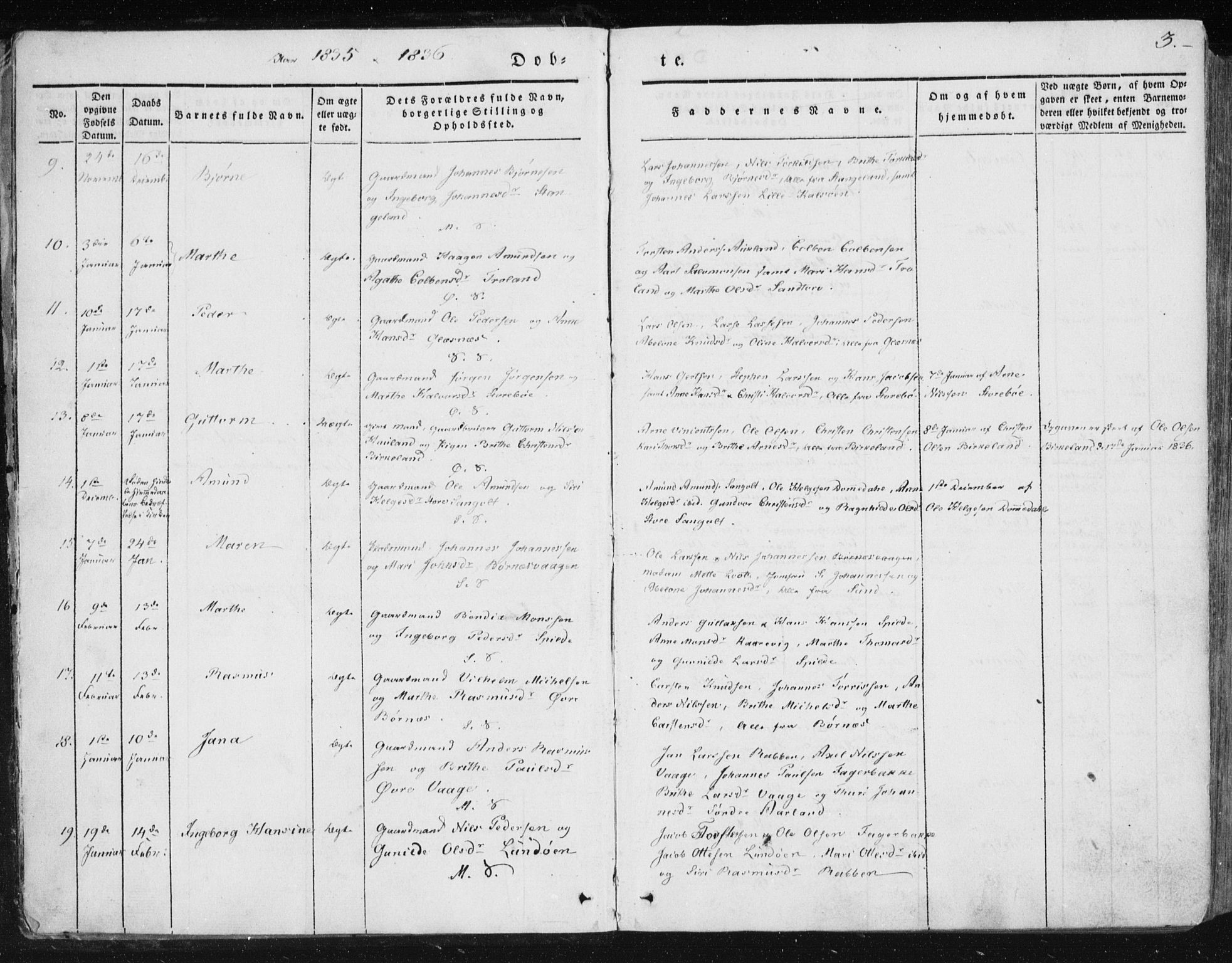 Sund sokneprestembete, AV/SAB-A-99930: Parish register (official) no. A 13, 1835-1849, p. 3