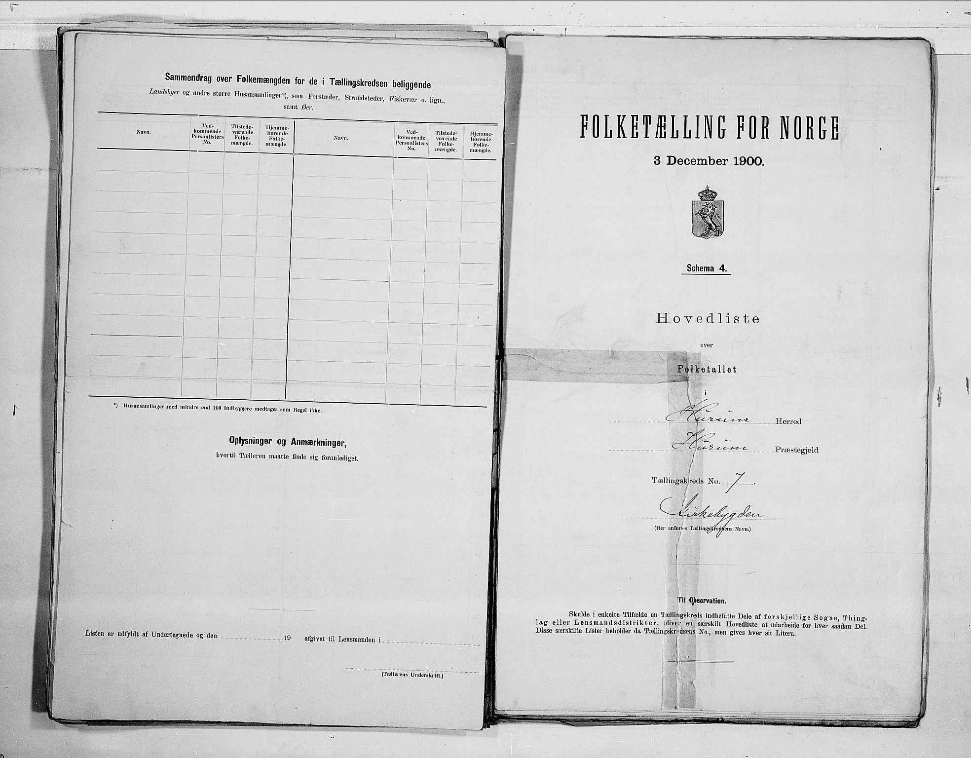 RA, 1900 census for Hurum, 1900, p. 16