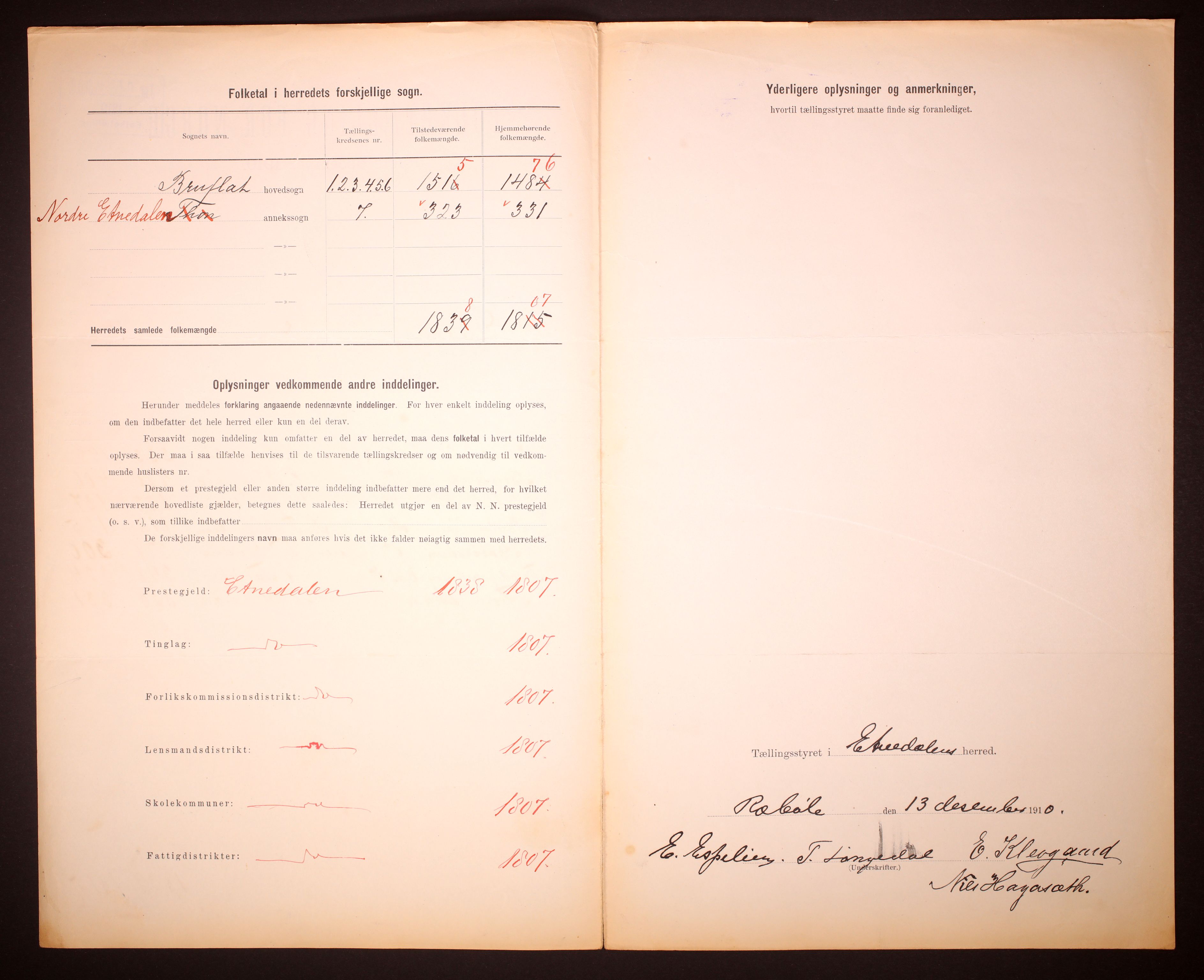 RA, 1910 census for Etnedal, 1910, p. 3