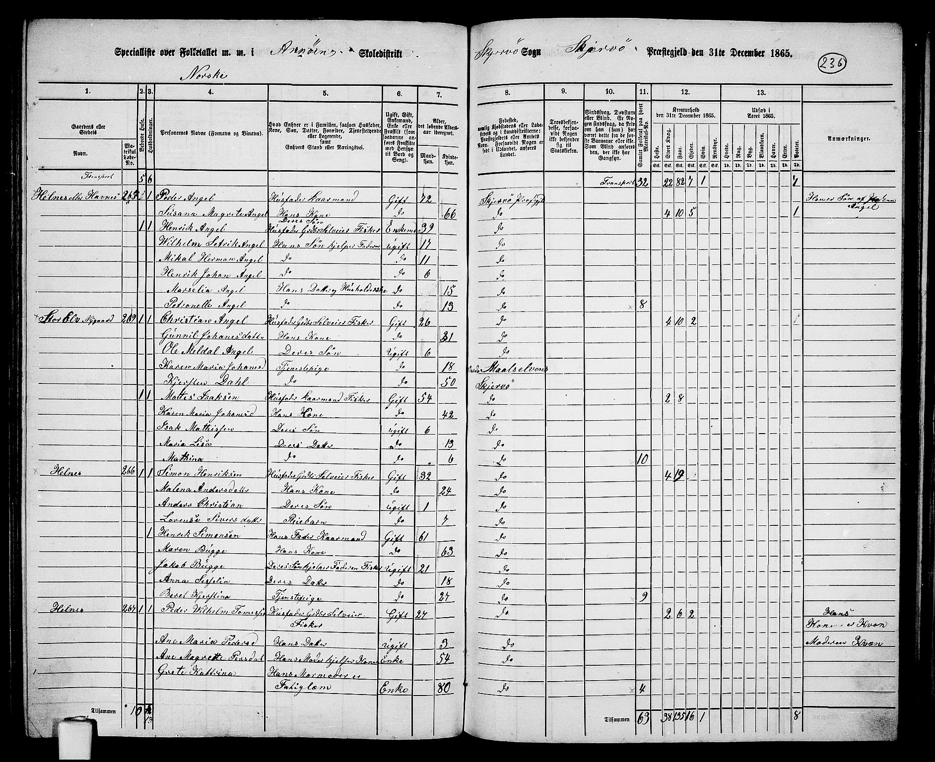 RA, 1865 census for Skjervøy, 1865, p. 116