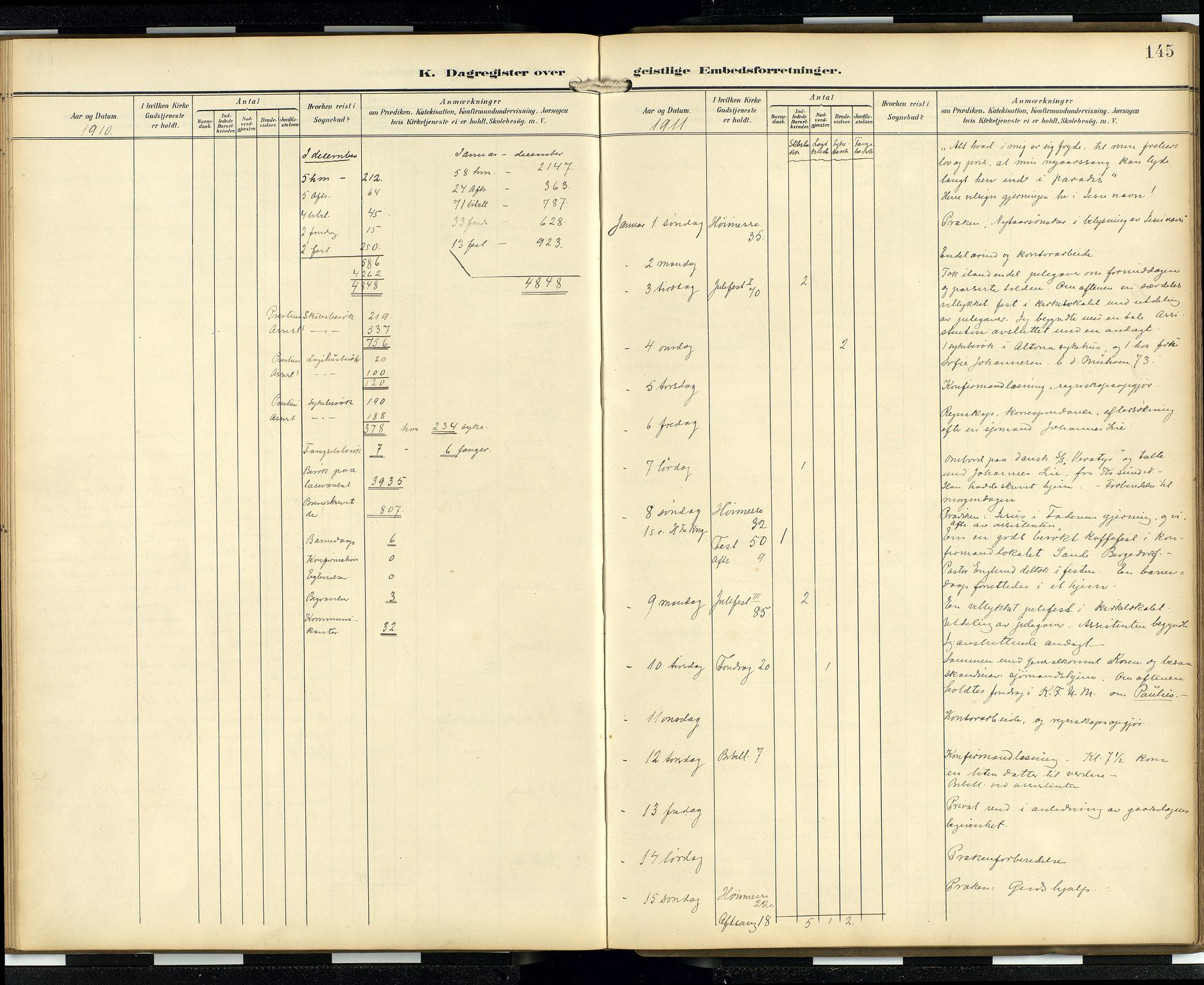 Den norske sjømannsmisjon i utlandet/Hamburg, AV/SAB-SAB/PA-0107/H/Ha/L0001: Parish register (official) no. A 1, 1907-1951, p. 144b-145a