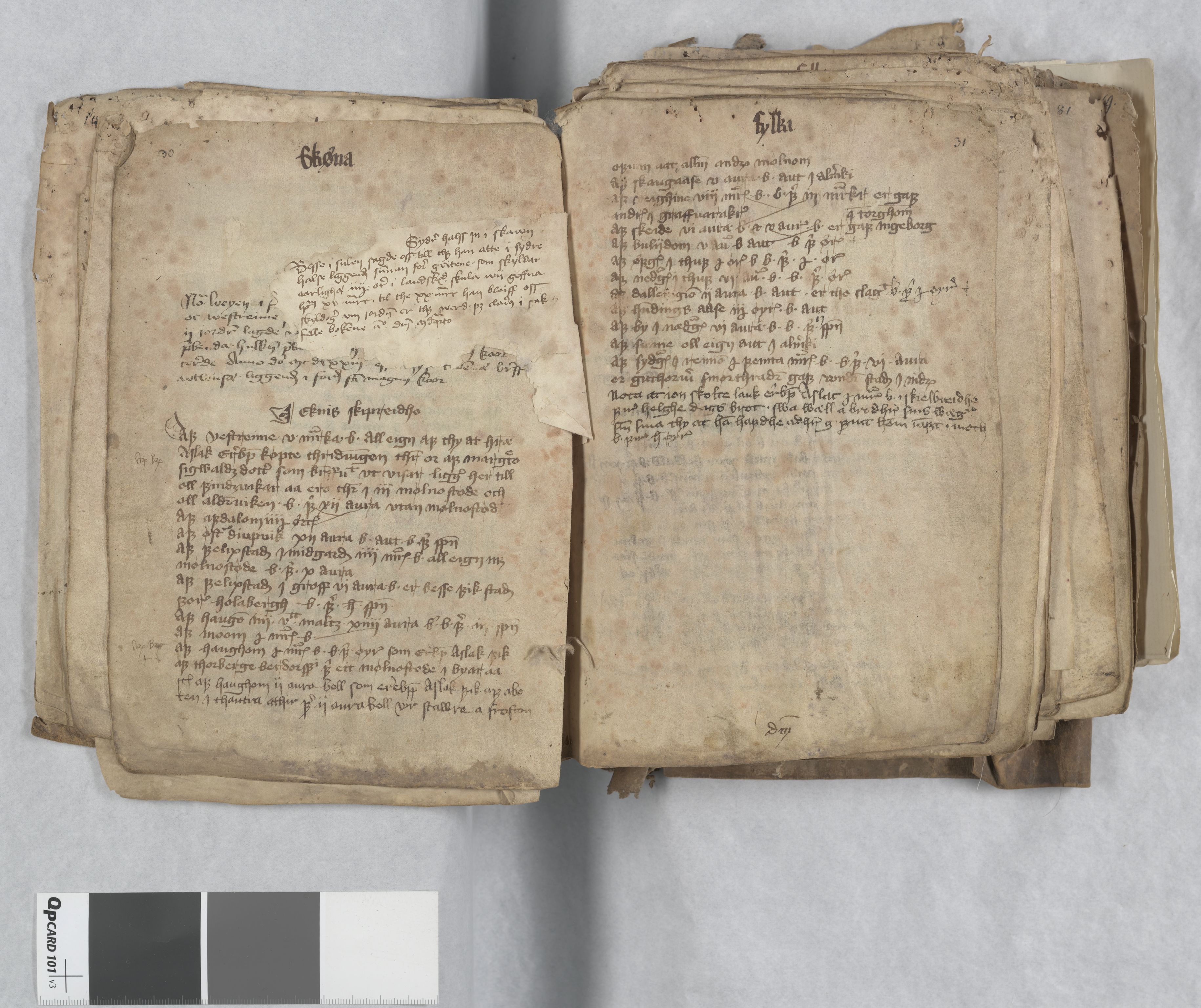 Riksarkivets diplomsamling, AV/RA-EA-5965/F13/F13c/L0001a/0001: NRA dipl. München papir, nr. 4292 Aslak Bolts jordebok. / 4294: Aslak Bolts jordebok, 1430-1439, p. 30-31