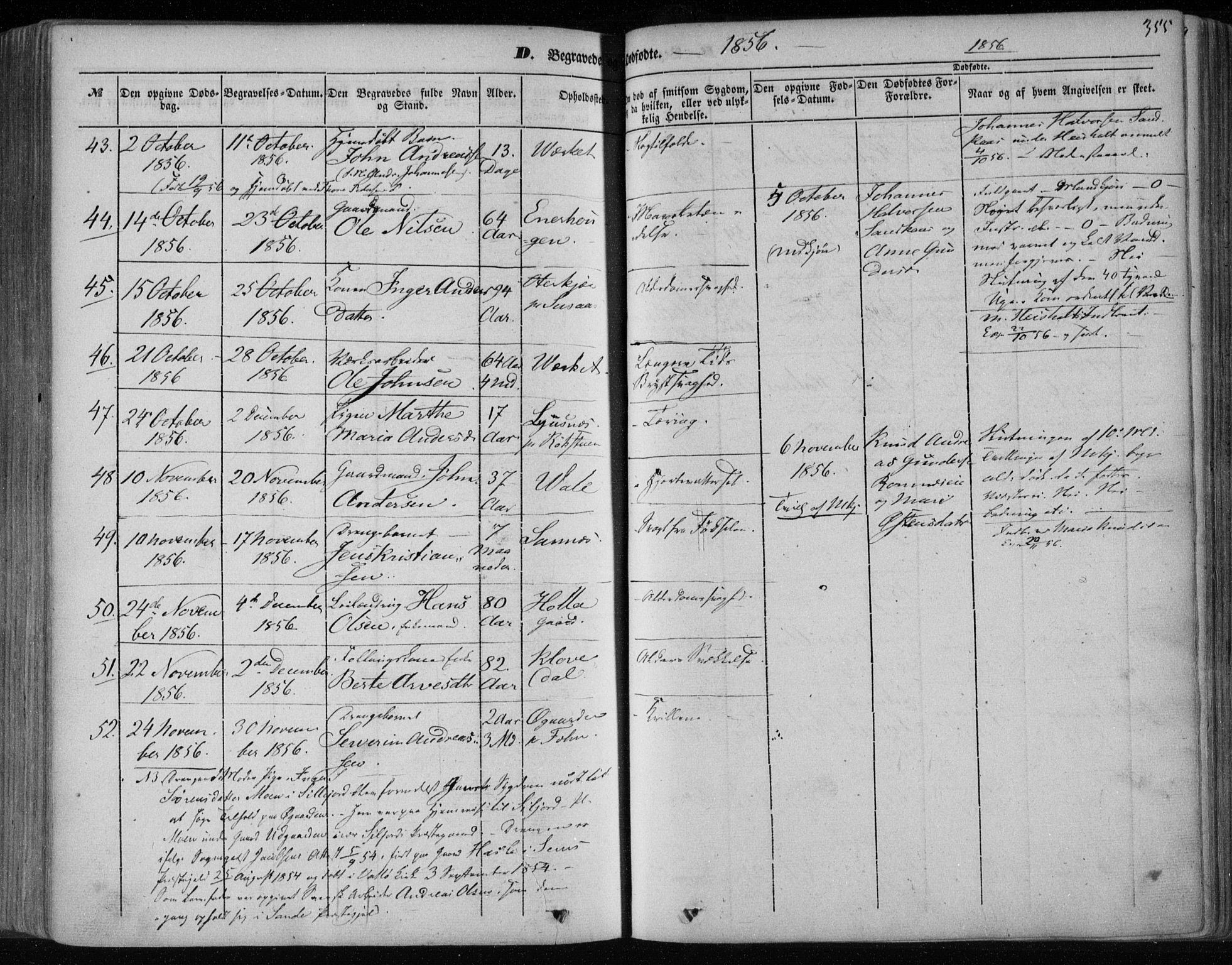 Holla kirkebøker, SAKO/A-272/F/Fa/L0005: Parish register (official) no. 5, 1849-1860, p. 355