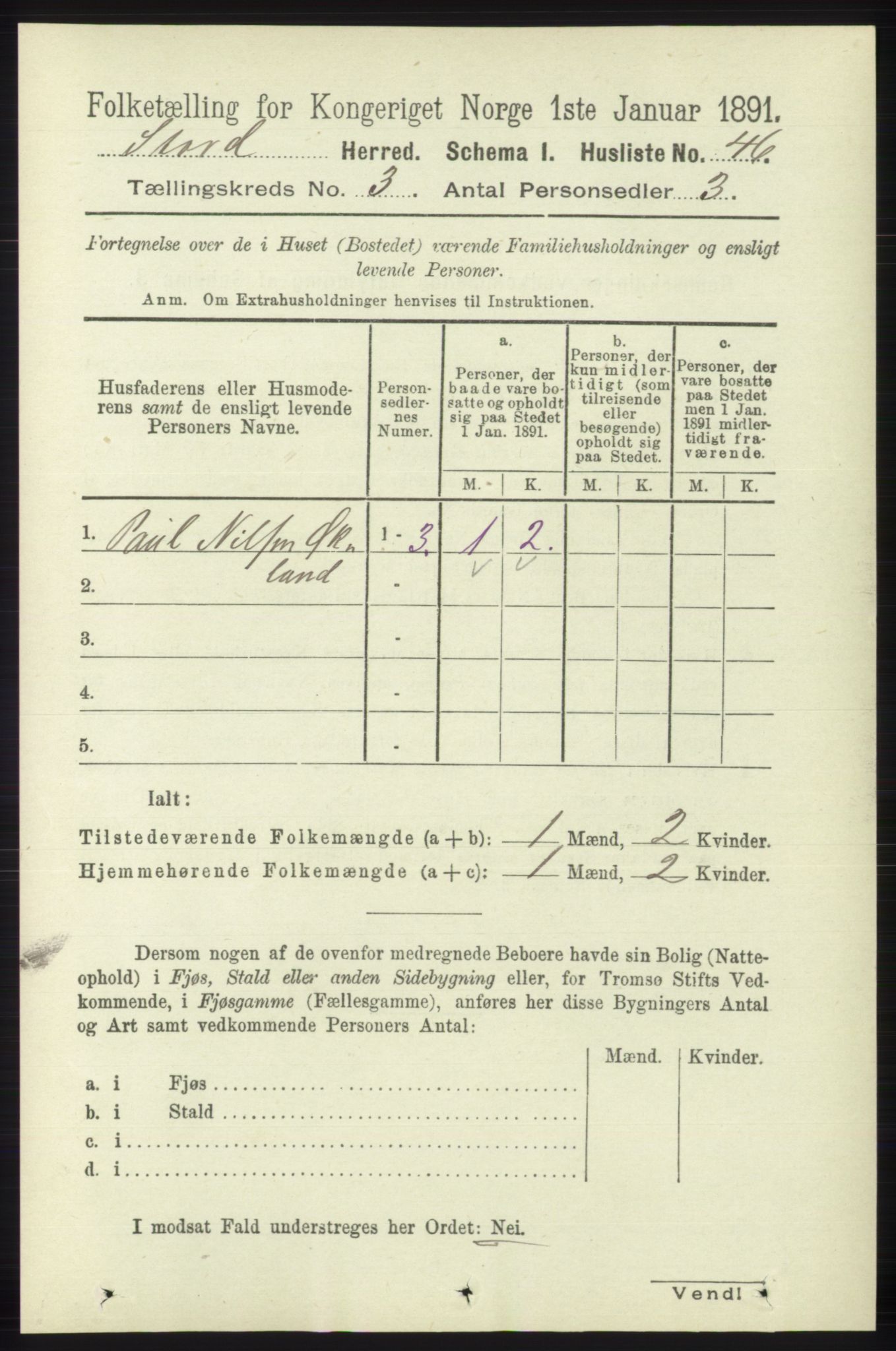 RA, 1891 census for 1221 Stord, 1891, p. 512