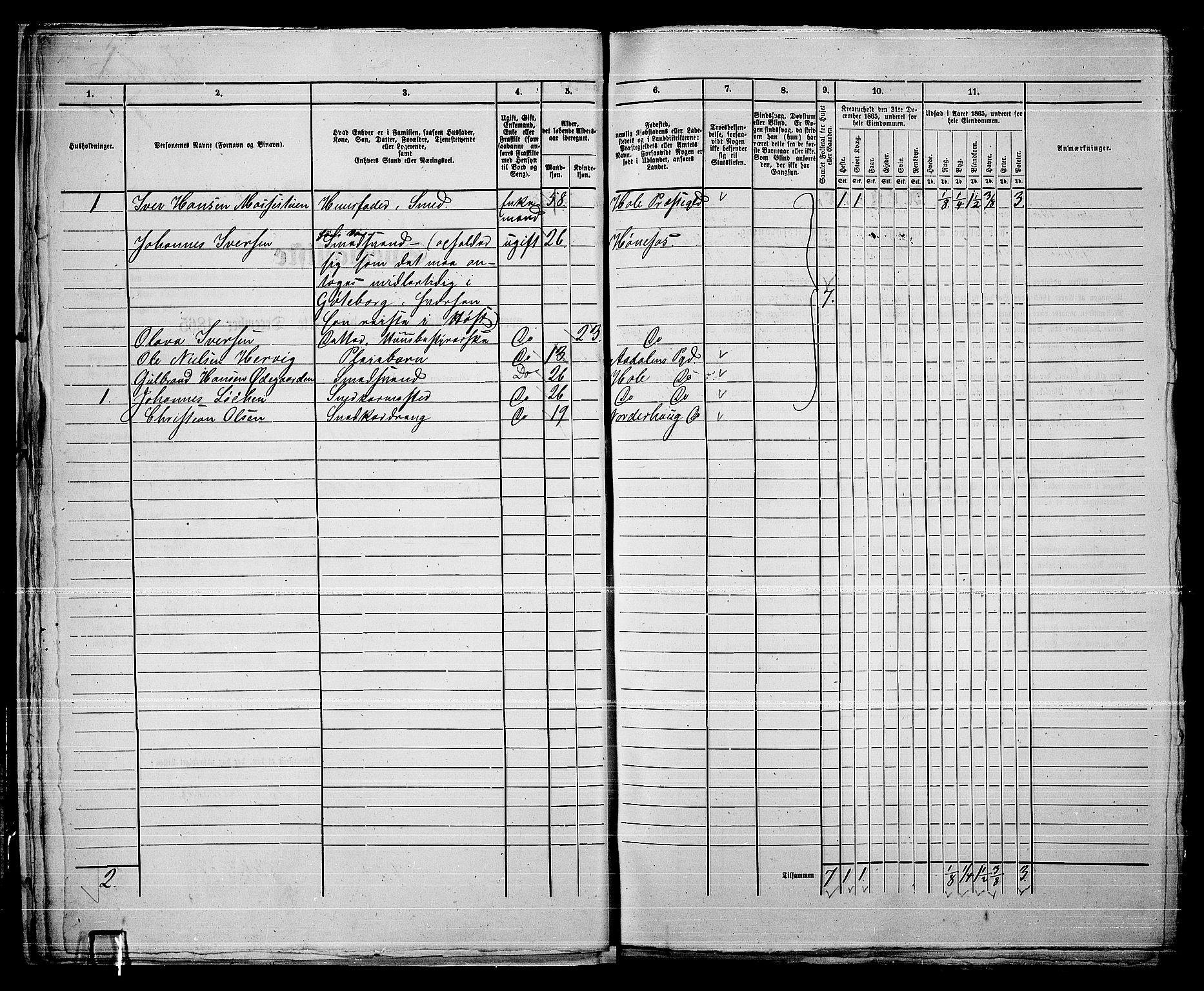 RA, 1865 census for Norderhov/Hønefoss, 1865, p. 20