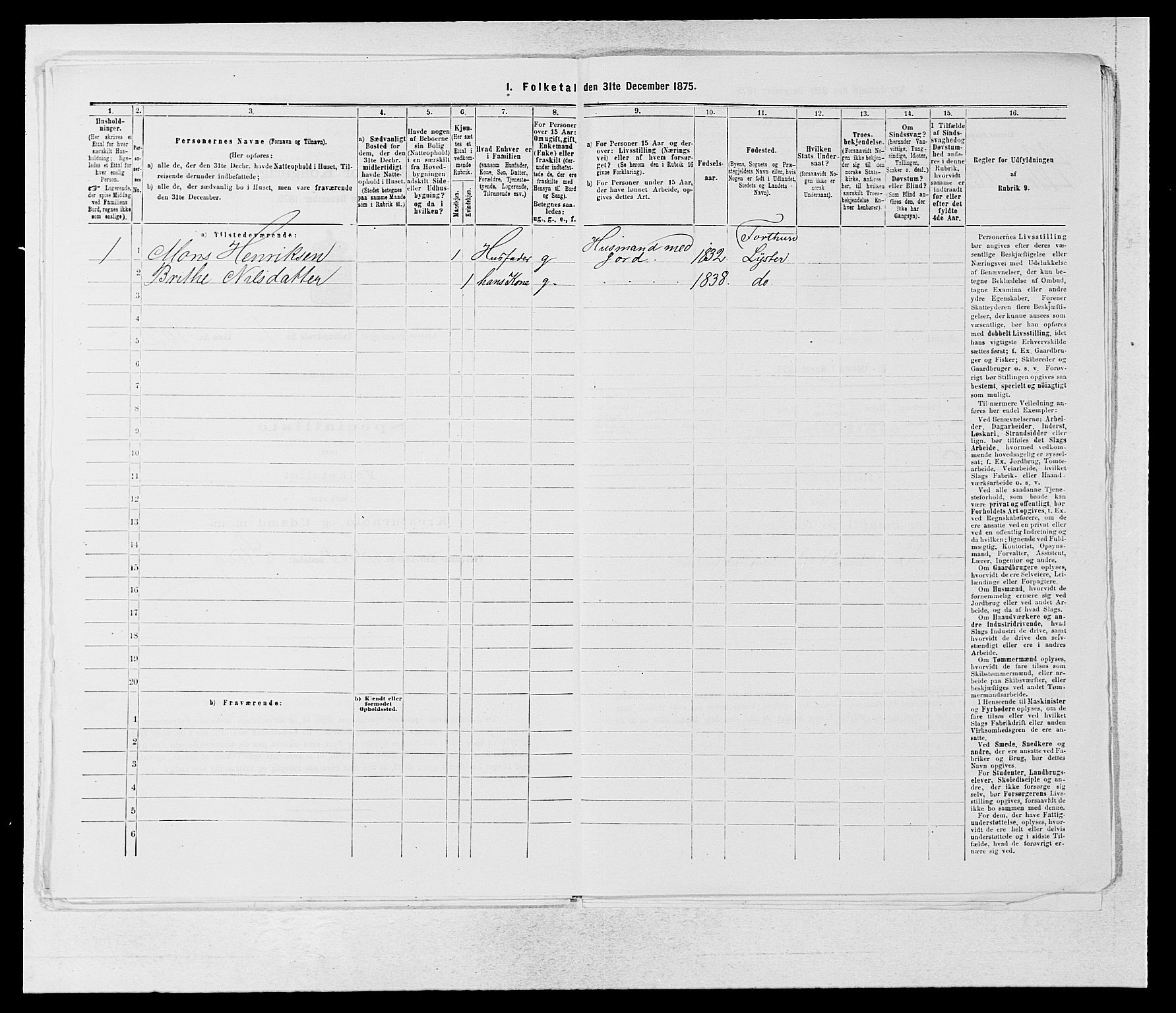 SAB, 1875 census for 1426P Luster, 1875, p. 235