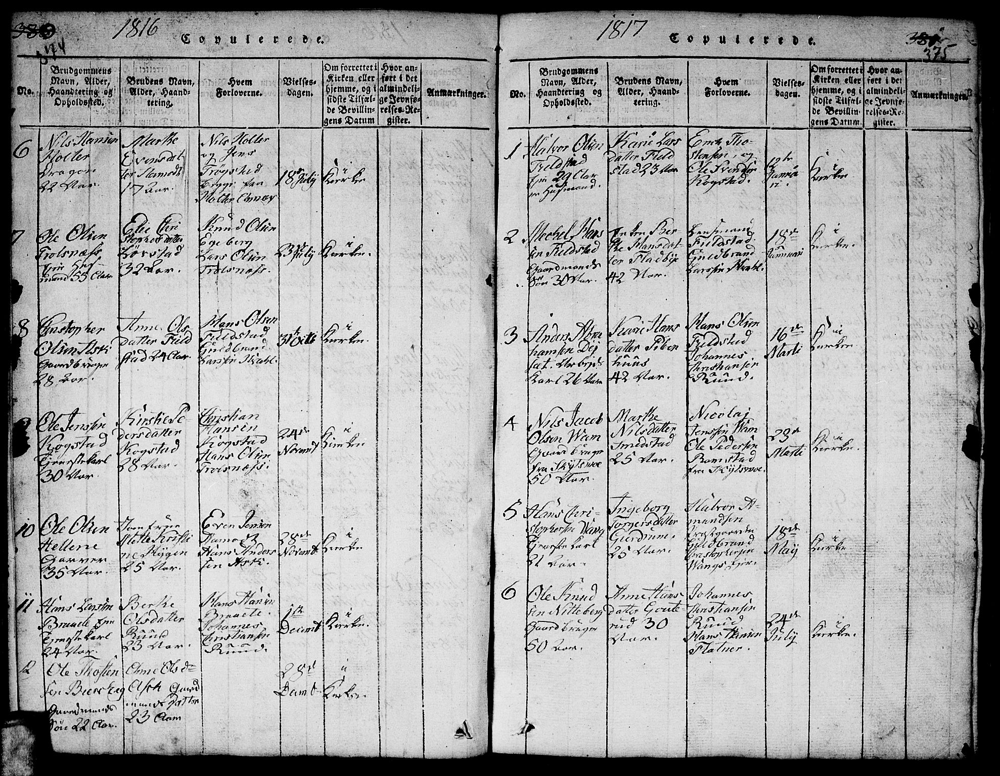 Gjerdrum prestekontor Kirkebøker, SAO/A-10412b/F/Fa/L0004: Parish register (official) no. I 4, 1816-1836, p. 374-375