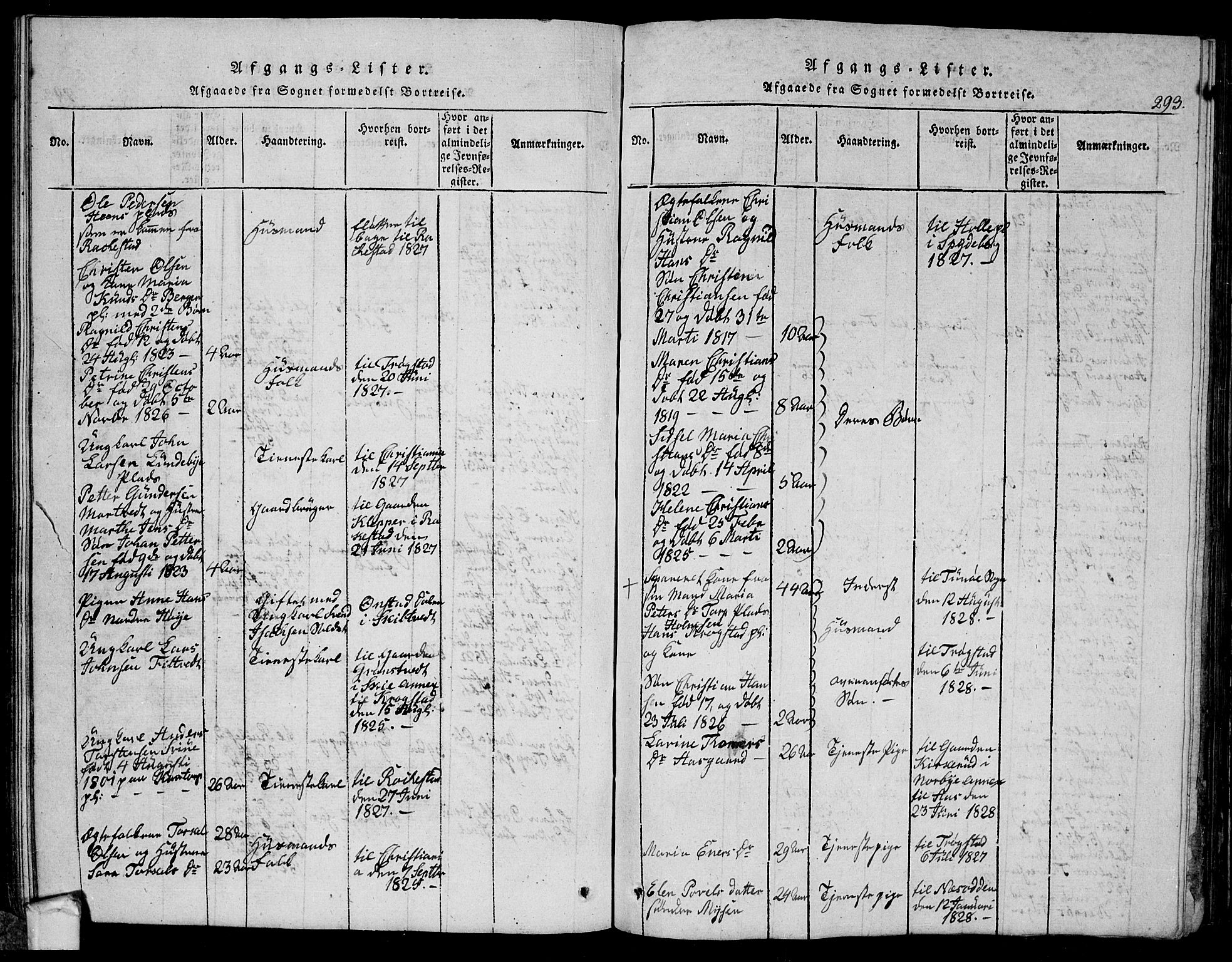 Eidsberg prestekontor Kirkebøker, AV/SAO-A-10905/G/Ga/L0001: Parish register (copy) no. I 1, 1814-1831, p. 293