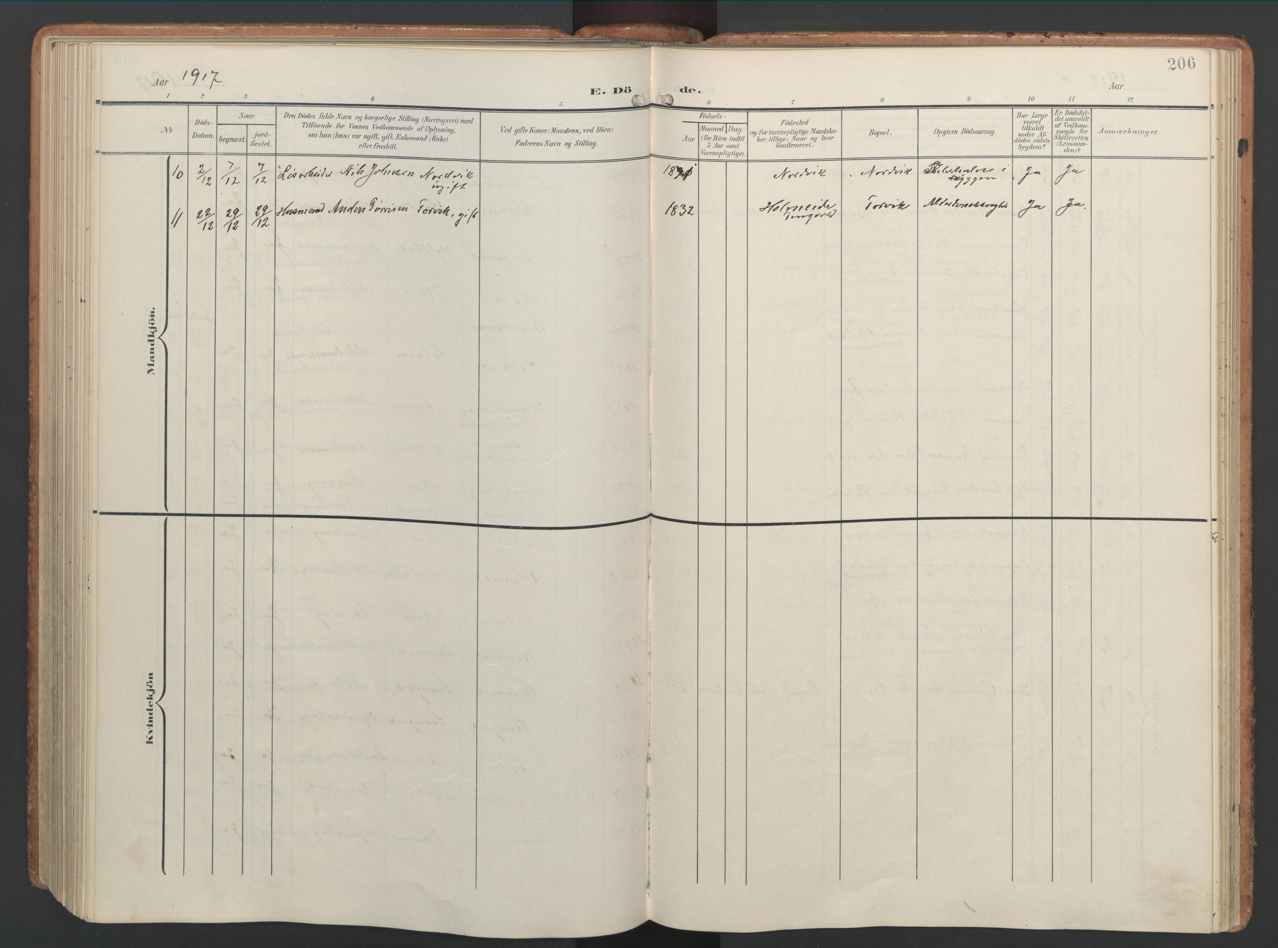 Ministerialprotokoller, klokkerbøker og fødselsregistre - Møre og Romsdal, AV/SAT-A-1454/592/L1030: Parish register (official) no. 592A08, 1901-1925, p. 206