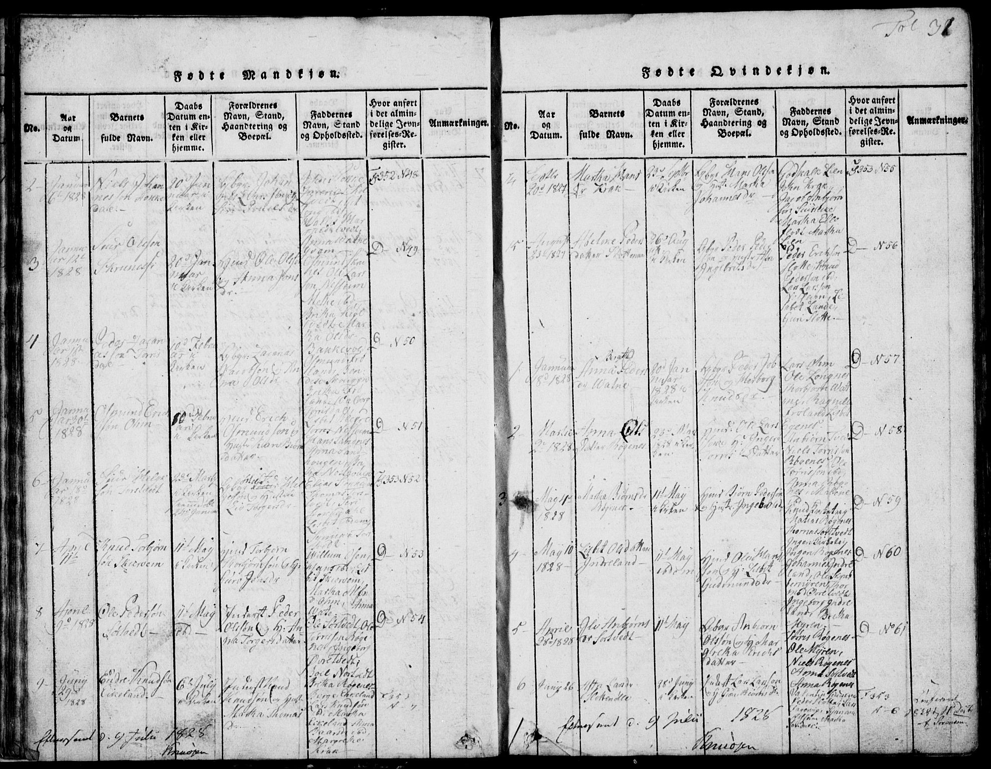 Skjold sokneprestkontor, AV/SAST-A-101847/H/Ha/Hab/L0002: Parish register (copy) no. B 2 /2, 1815-1830, p. 31