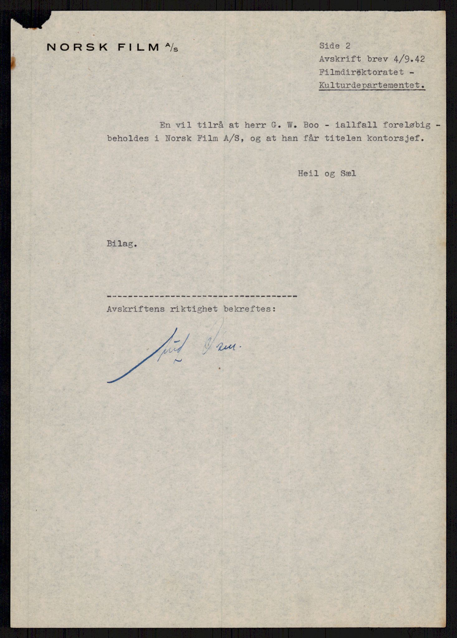 Tyske arkiver, Reichskommissariat, AV/RA-RAFA-2174/E/Ei/L0002/0005: Dokumentsamling / Dokumenter etter Leif Sinding, Statens Filmdirektorat , 1941-1943, p. 813