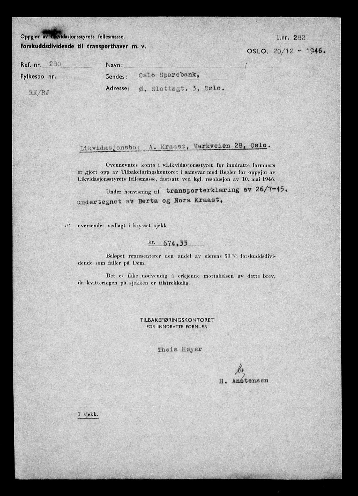 Justisdepartementet, Tilbakeføringskontoret for inndratte formuer, RA/S-1564/H/Hc/Hcc/L0954: --, 1945-1947, p. 253