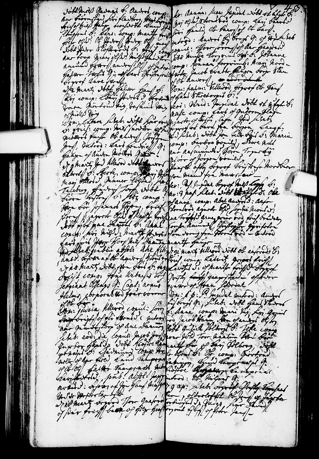 Skjeberg prestekontor Kirkebøker, SAO/A-10923/F/Fa/L0001: Parish register (official) no. I 1, 1702-1725, p. 43