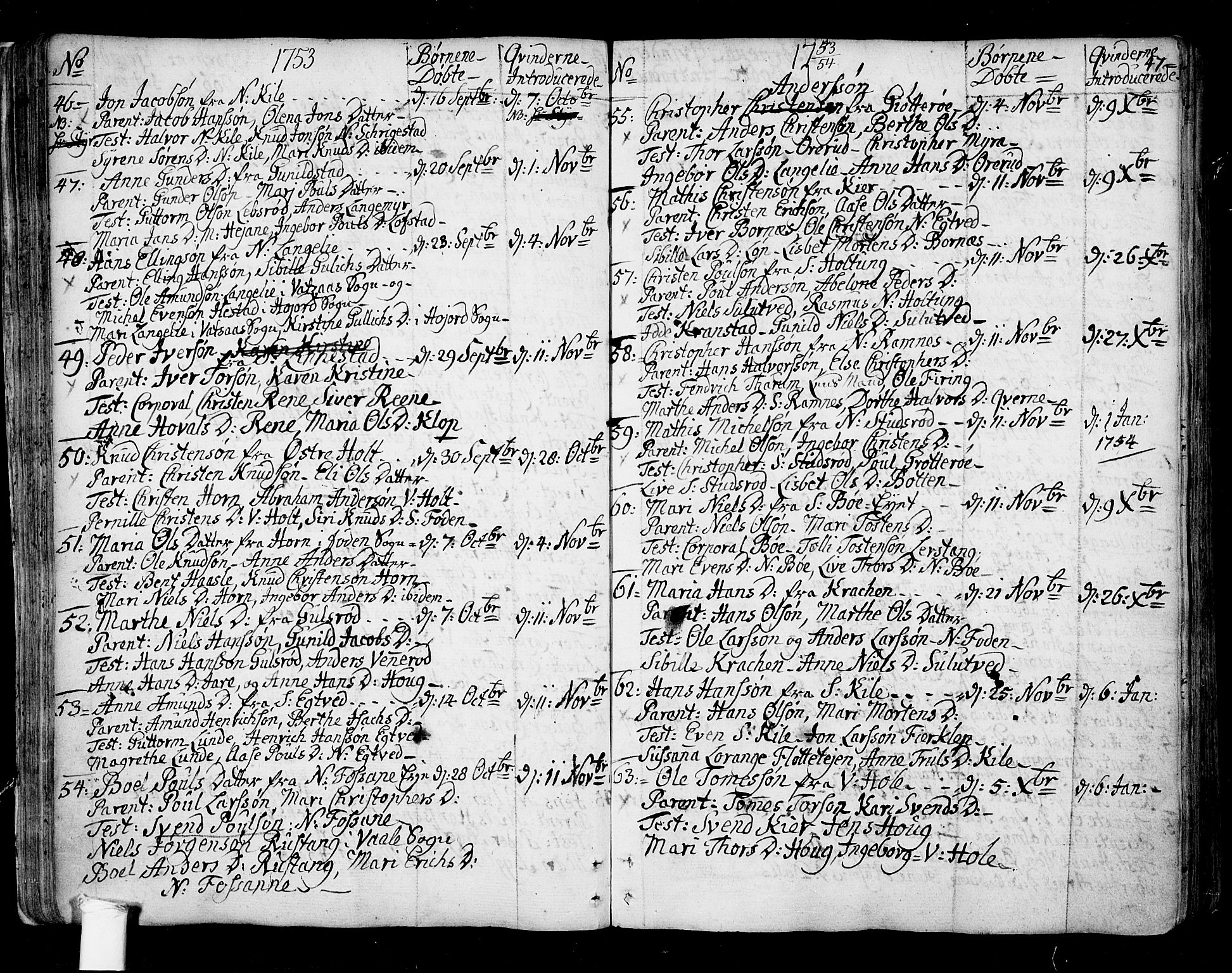 Ramnes kirkebøker, SAKO/A-314/F/Fa/L0001: Parish register (official) no. I 1, 1732-1774, p. 47