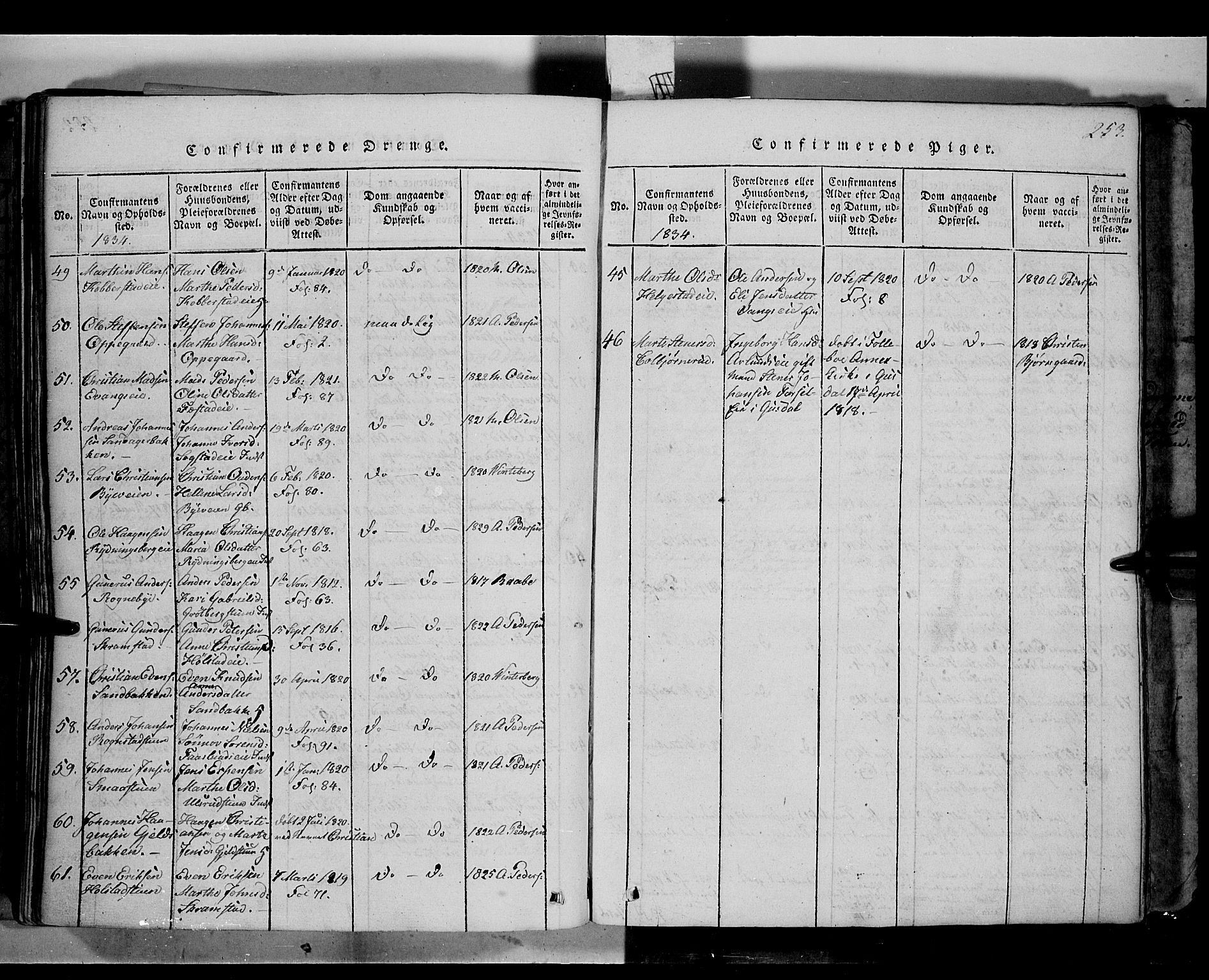 Østre Toten prestekontor, AV/SAH-PREST-104/H/Ha/Haa/L0001: Parish register (official) no. 1, 1828-1839, p. 253