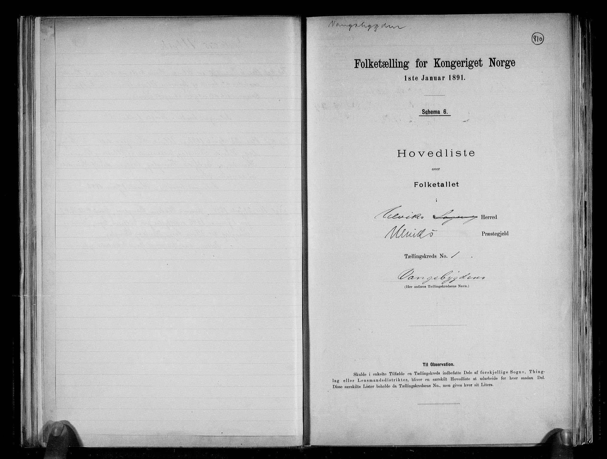 RA, 1891 census for 1233 Ulvik, 1891, p. 5