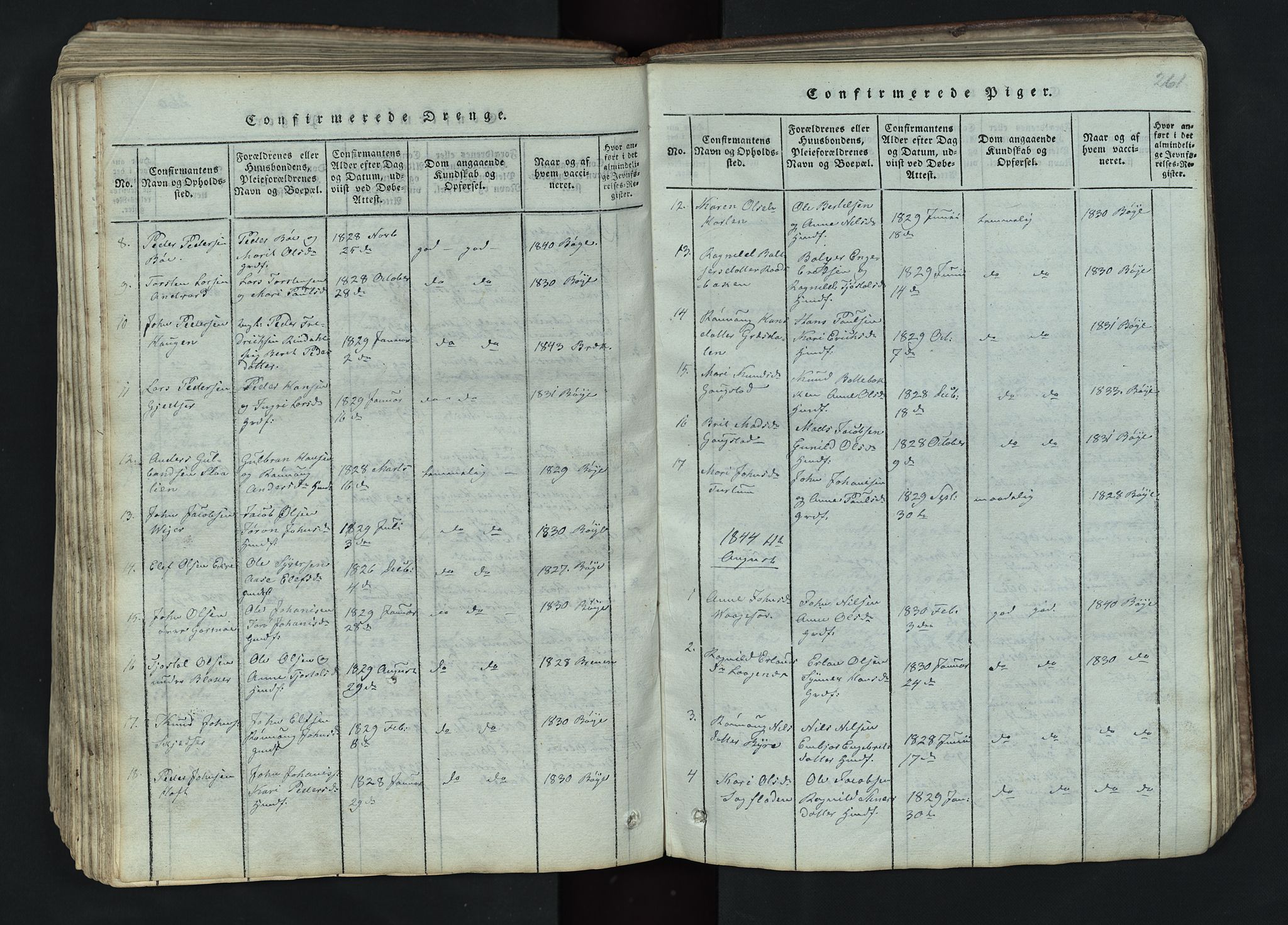 Lom prestekontor, SAH/PREST-070/L/L0002: Parish register (copy) no. 2, 1815-1844, p. 261