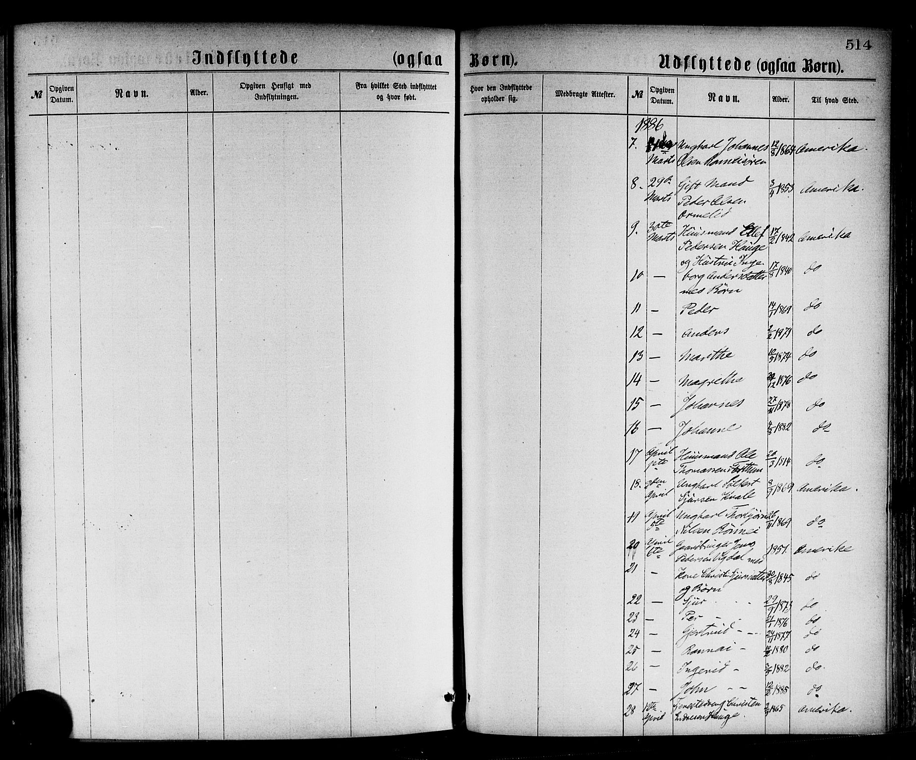 Luster sokneprestembete, AV/SAB-A-81101/H/Haa/Haaa/L0010: Parish register (official) no. A 10, 1871-1886, p. 514