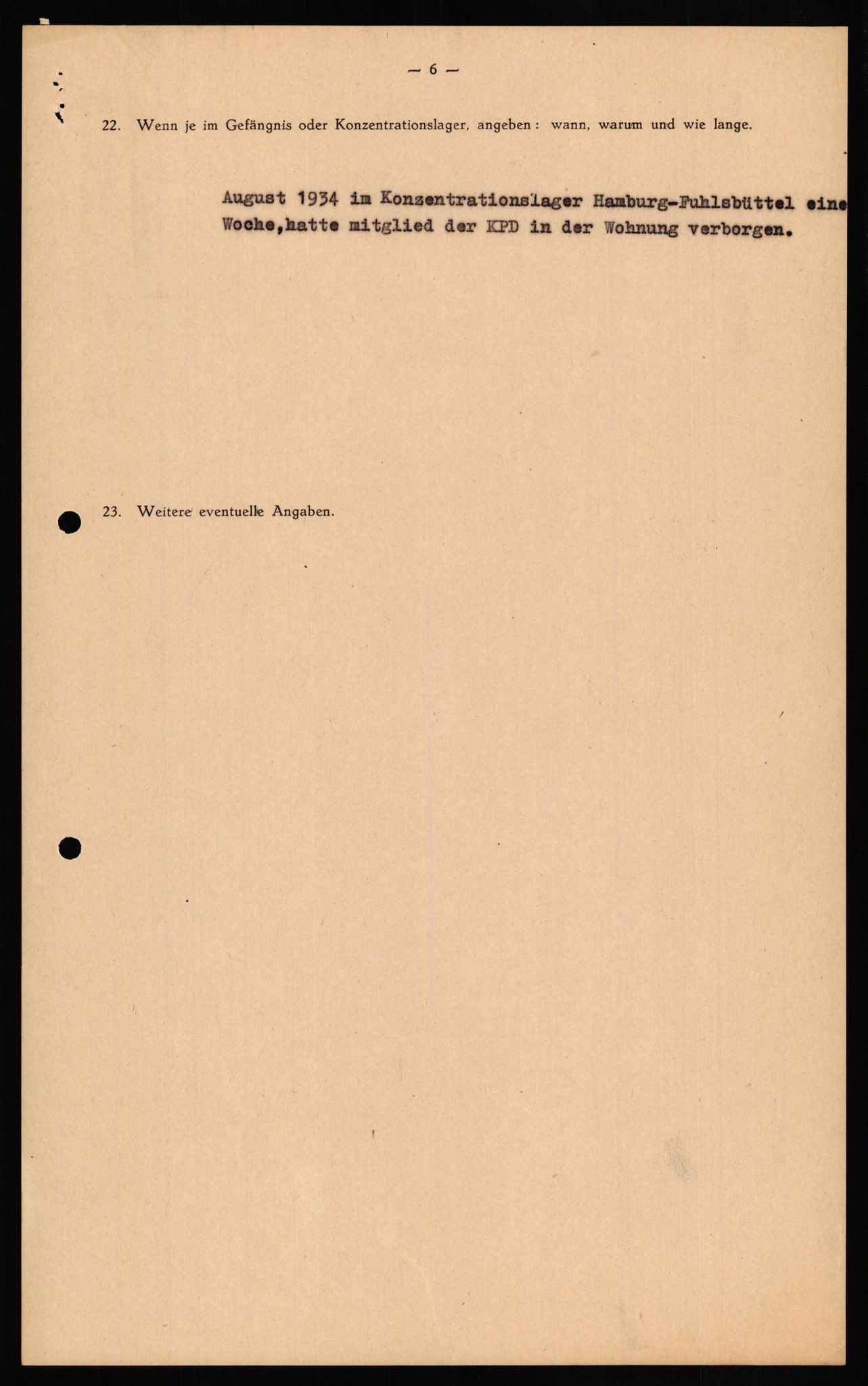 Forsvaret, Forsvarets overkommando II, RA/RAFA-3915/D/Db/L0023: CI Questionaires. Tyske okkupasjonsstyrker i Norge. Tyskere., 1945-1946, p. 378