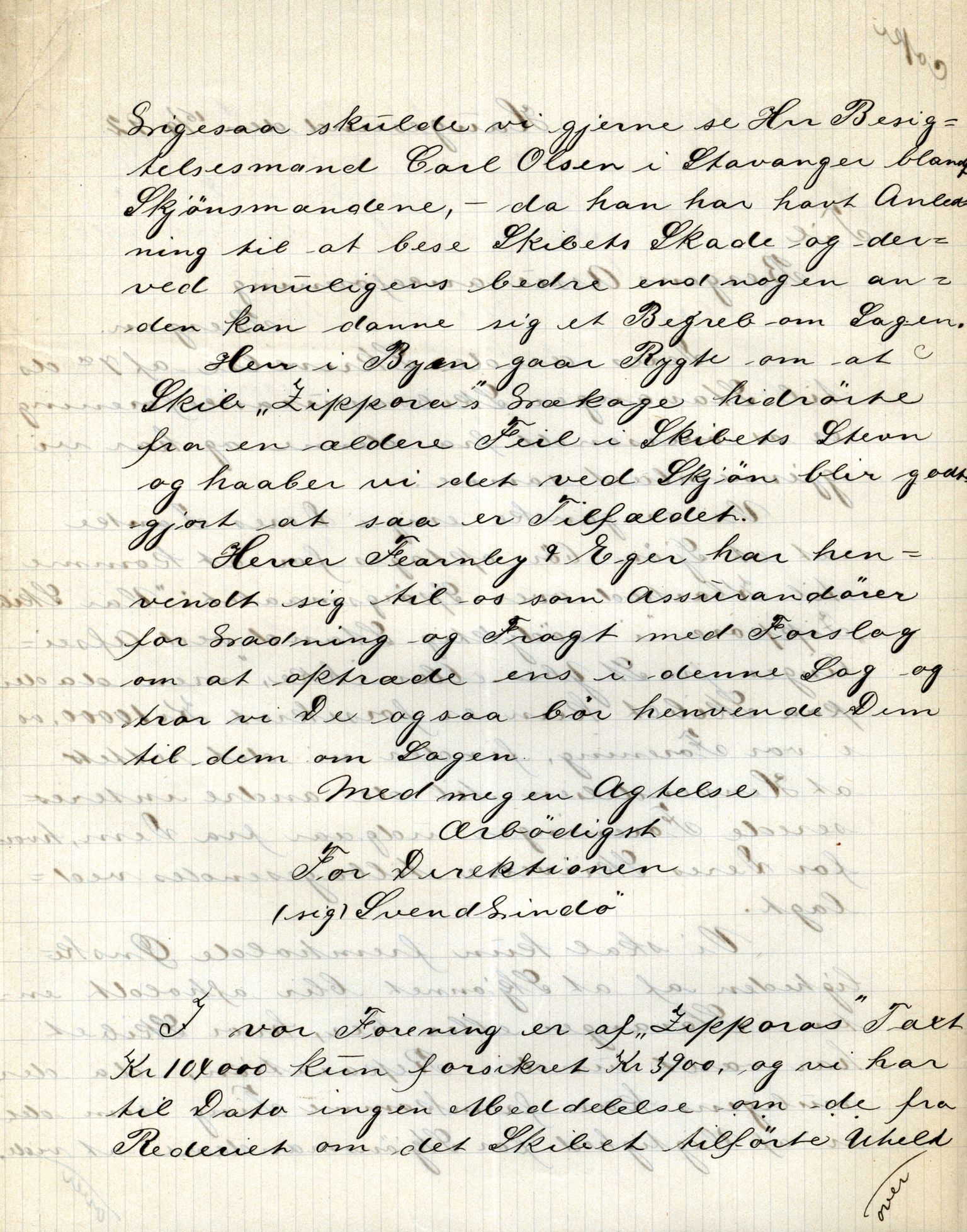 Pa 63 - Østlandske skibsassuranceforening, VEMU/A-1079/G/Ga/L0028/0004: Havaridokumenter / Hurtig, Helene, Hans Nielsen Hauge, Telefon, Zeppora, 1892, p. 23