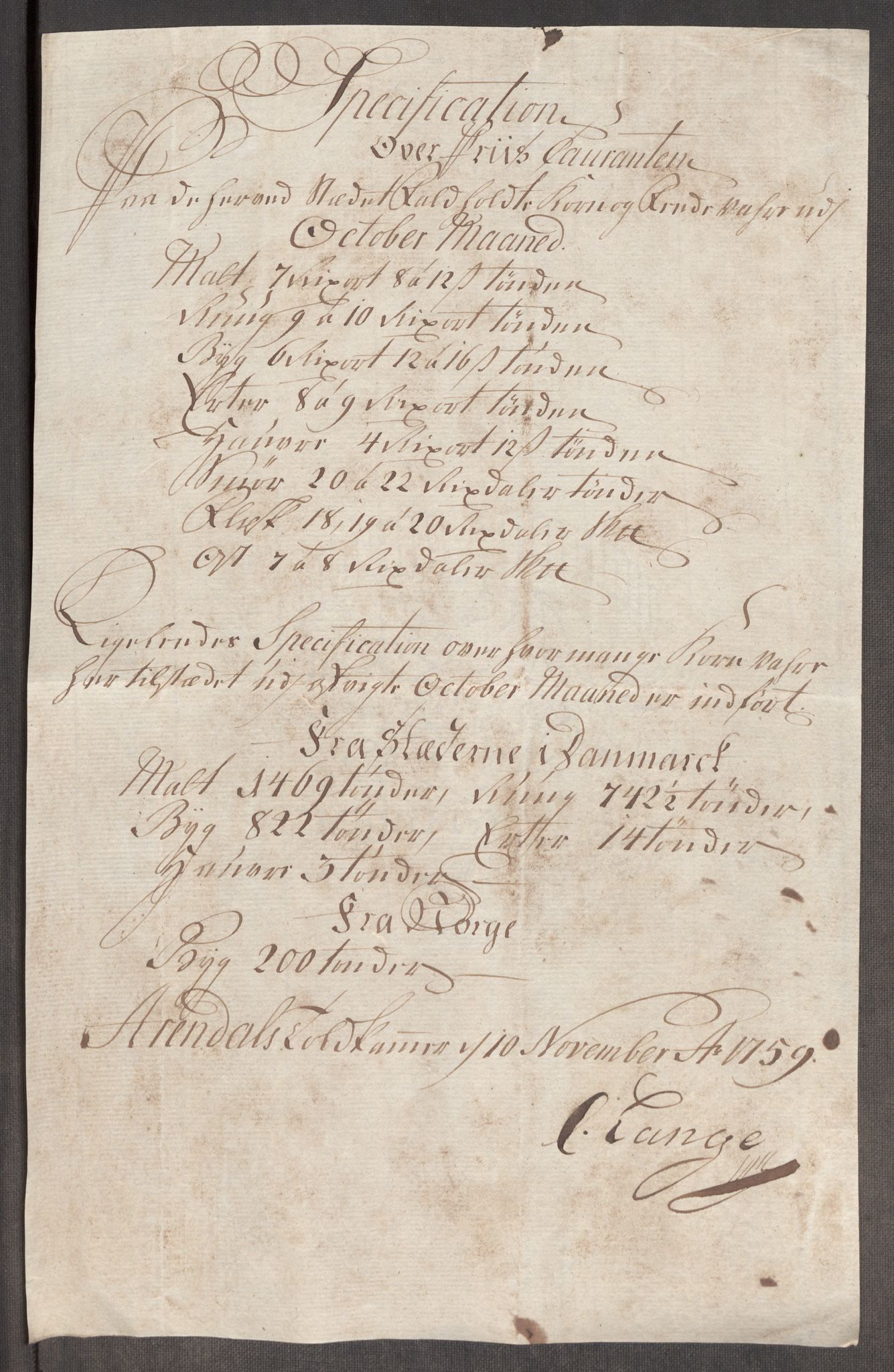 Rentekammeret inntil 1814, Realistisk ordnet avdeling, AV/RA-EA-4070/Oe/L0006: [Ø1]: Priskuranter, 1758-1760, p. 596