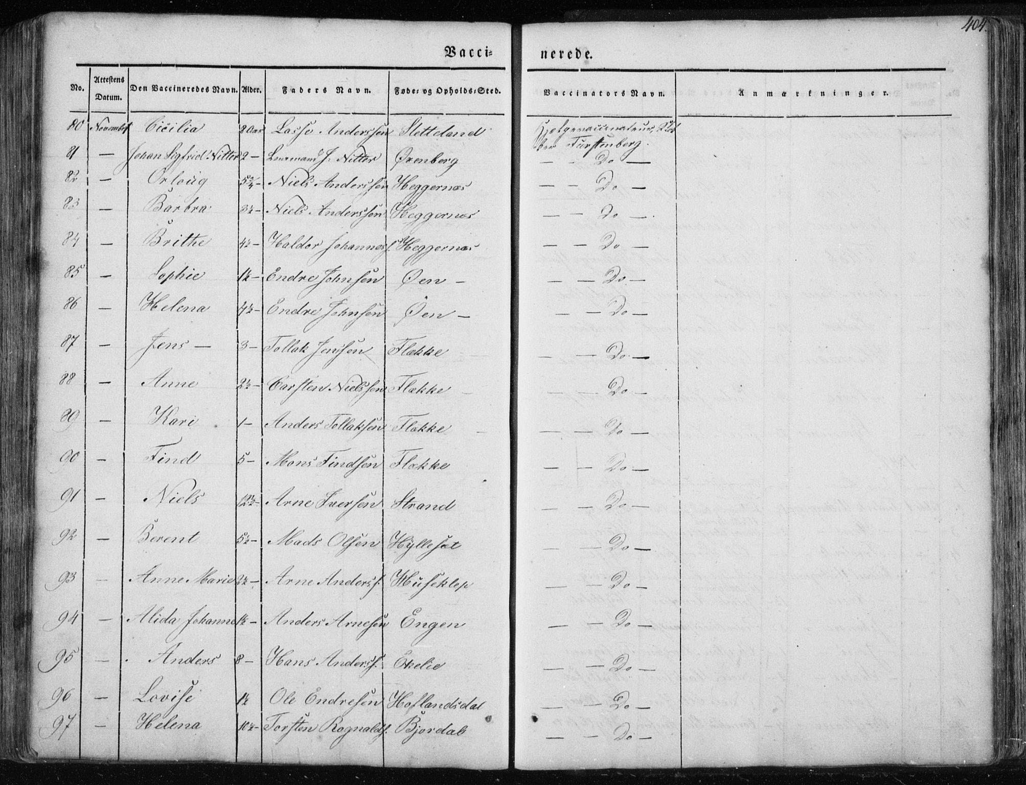 Fjaler sokneprestembete, AV/SAB-A-79801/H/Haa/Haaa/L0006: Parish register (official) no. A 6, 1835-1884, p. 404