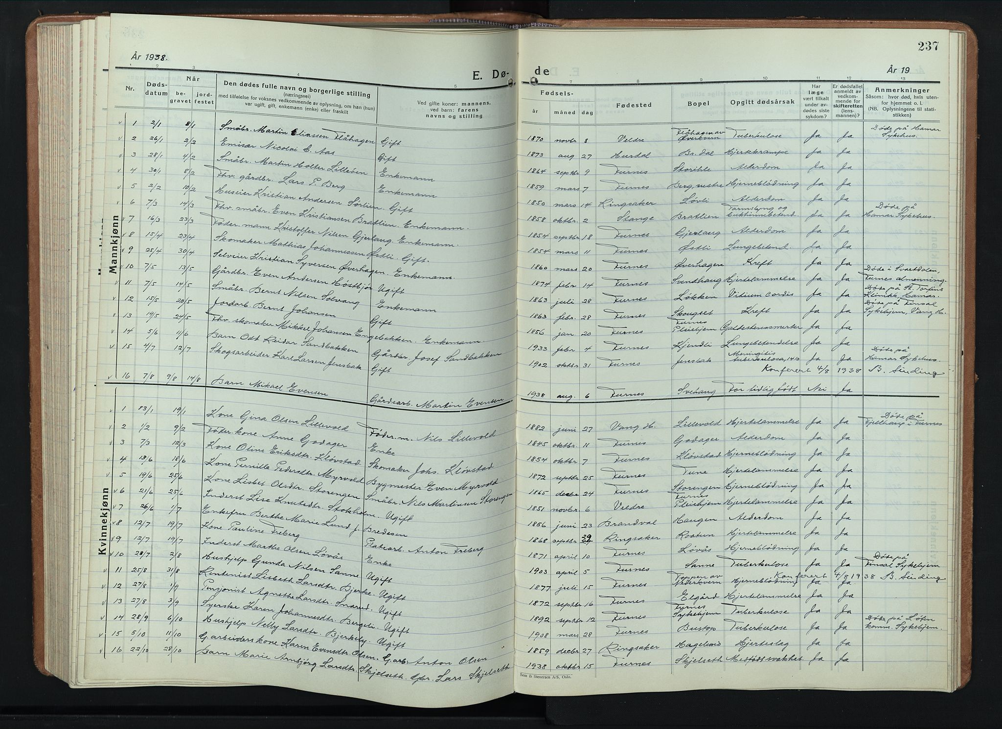 Furnes prestekontor, AV/SAH-PREST-012/L/La/L0002: Parish register (copy) no. 2, 1934-1956, p. 237