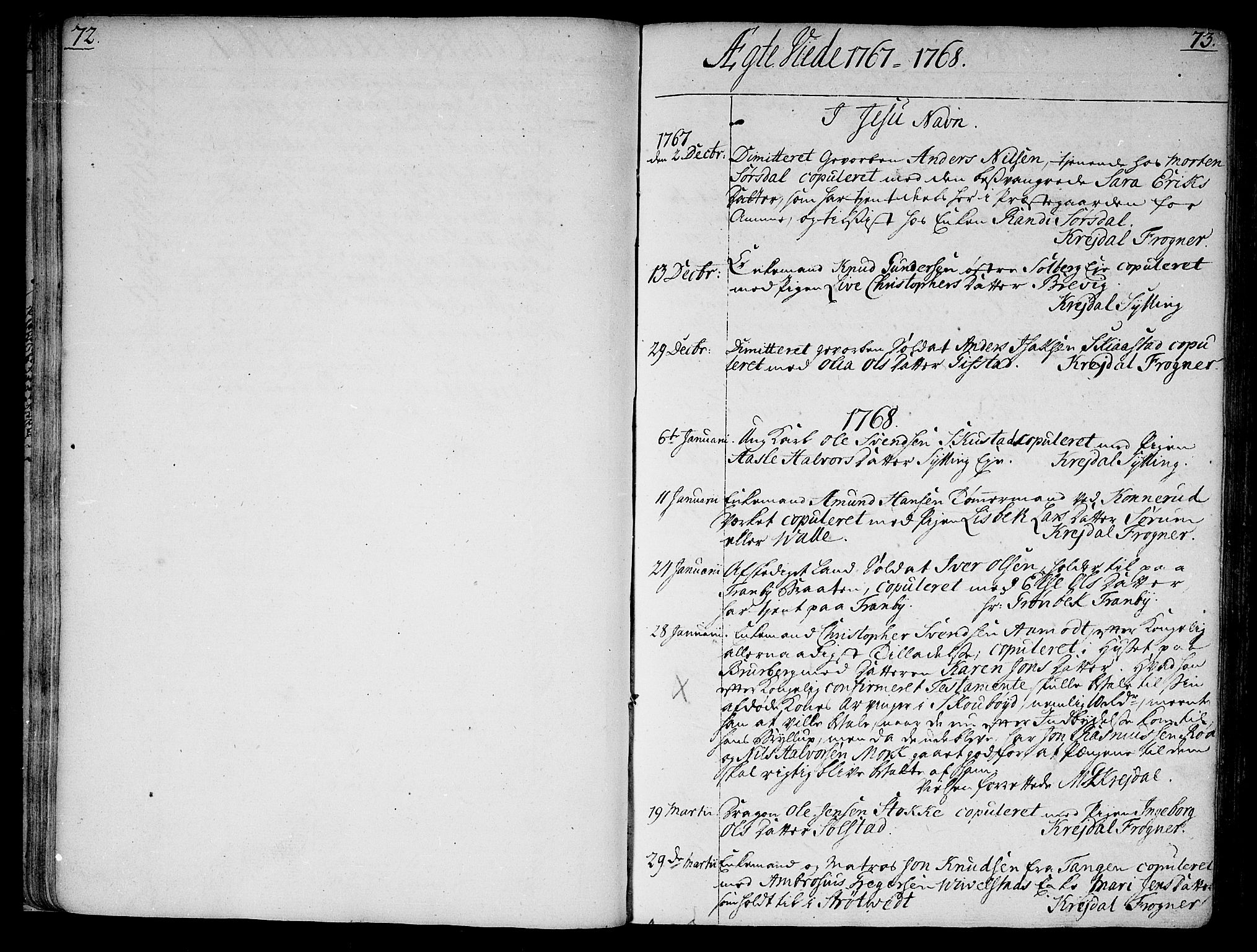 Lier kirkebøker, AV/SAKO-A-230/F/Fa/L0005: Parish register (official) no. I 5, 1764-1777, p. 72-73