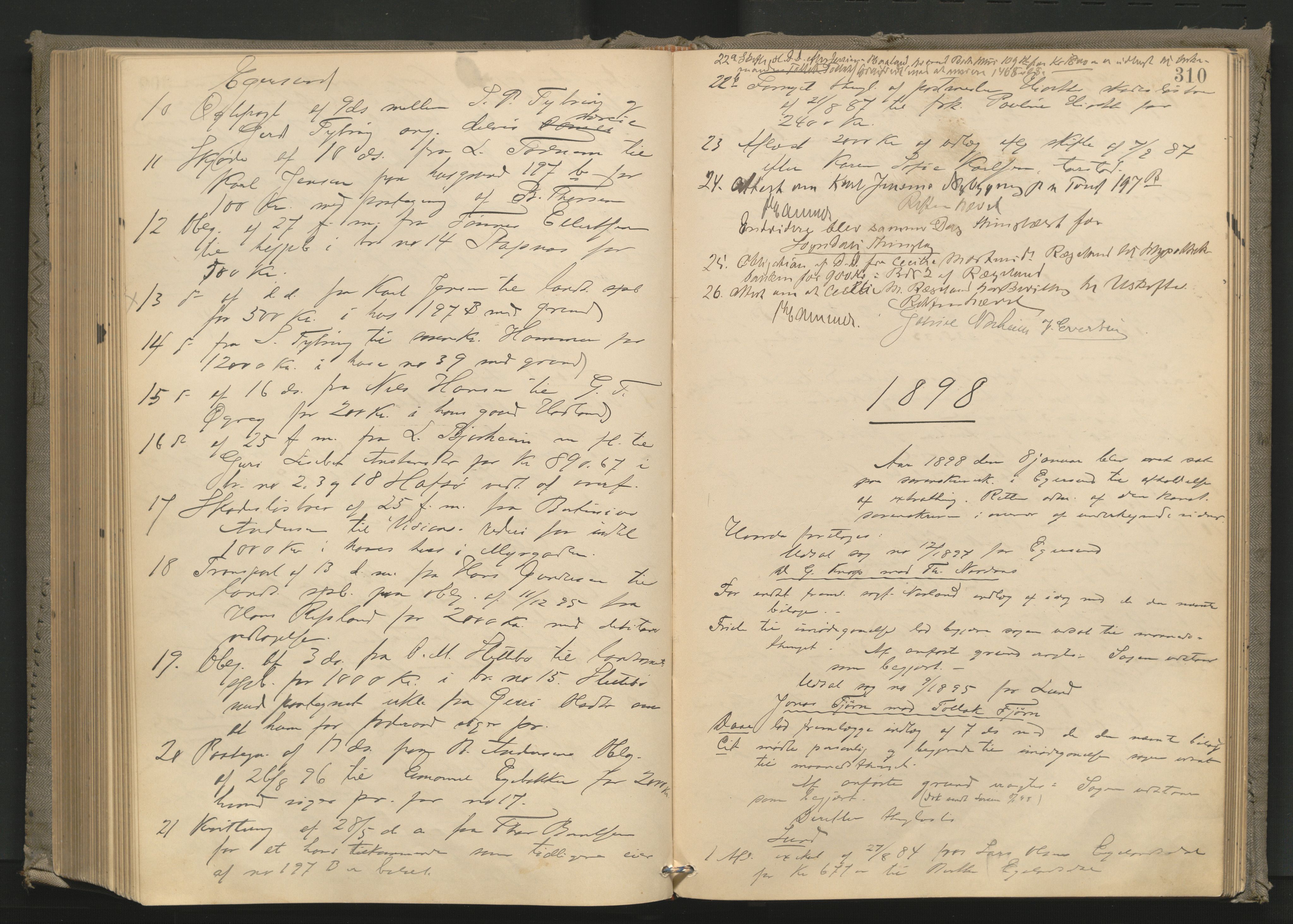 Dalane sorenskriveri, AV/SAST-A-100309/001/3/30/30BA/L0005: TINGBOK, 1894-1898, p. 309b-310a