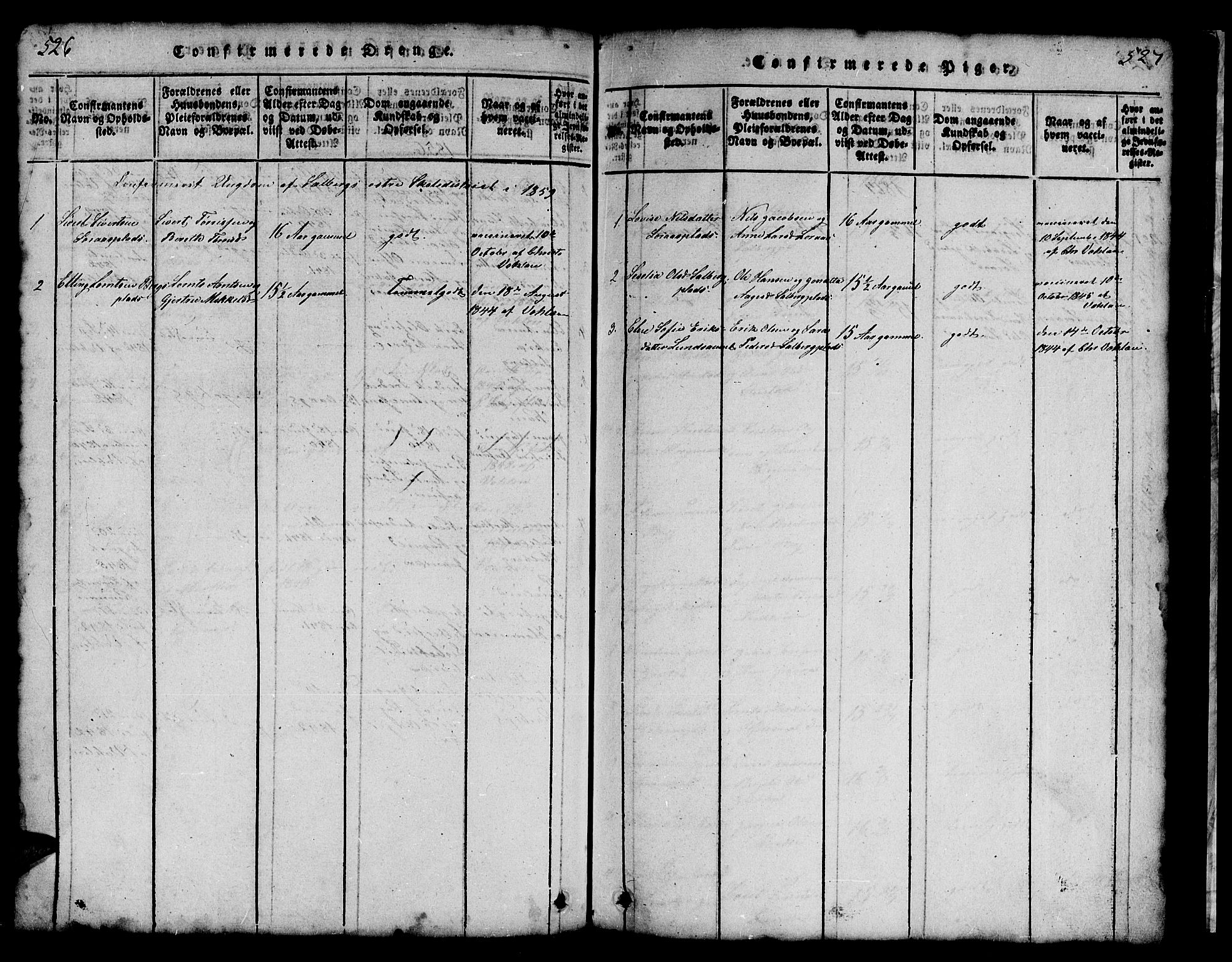 Ministerialprotokoller, klokkerbøker og fødselsregistre - Nord-Trøndelag, SAT/A-1458/731/L0310: Parish register (copy) no. 731C01, 1816-1874, p. 526-527