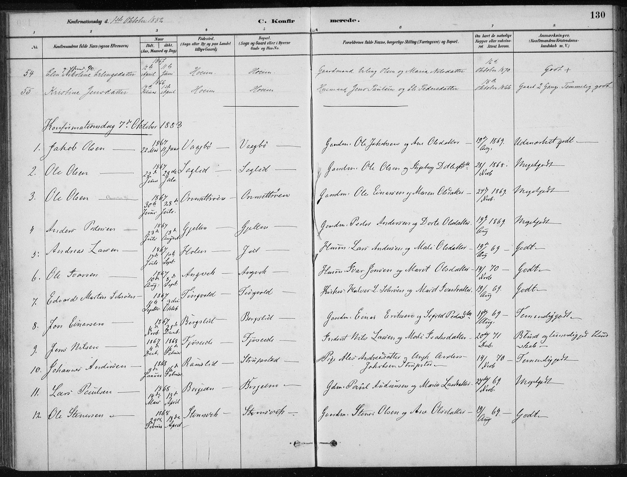 Ministerialprotokoller, klokkerbøker og fødselsregistre - Møre og Romsdal, AV/SAT-A-1454/586/L0987: Parish register (official) no. 586A13, 1879-1892, p. 130