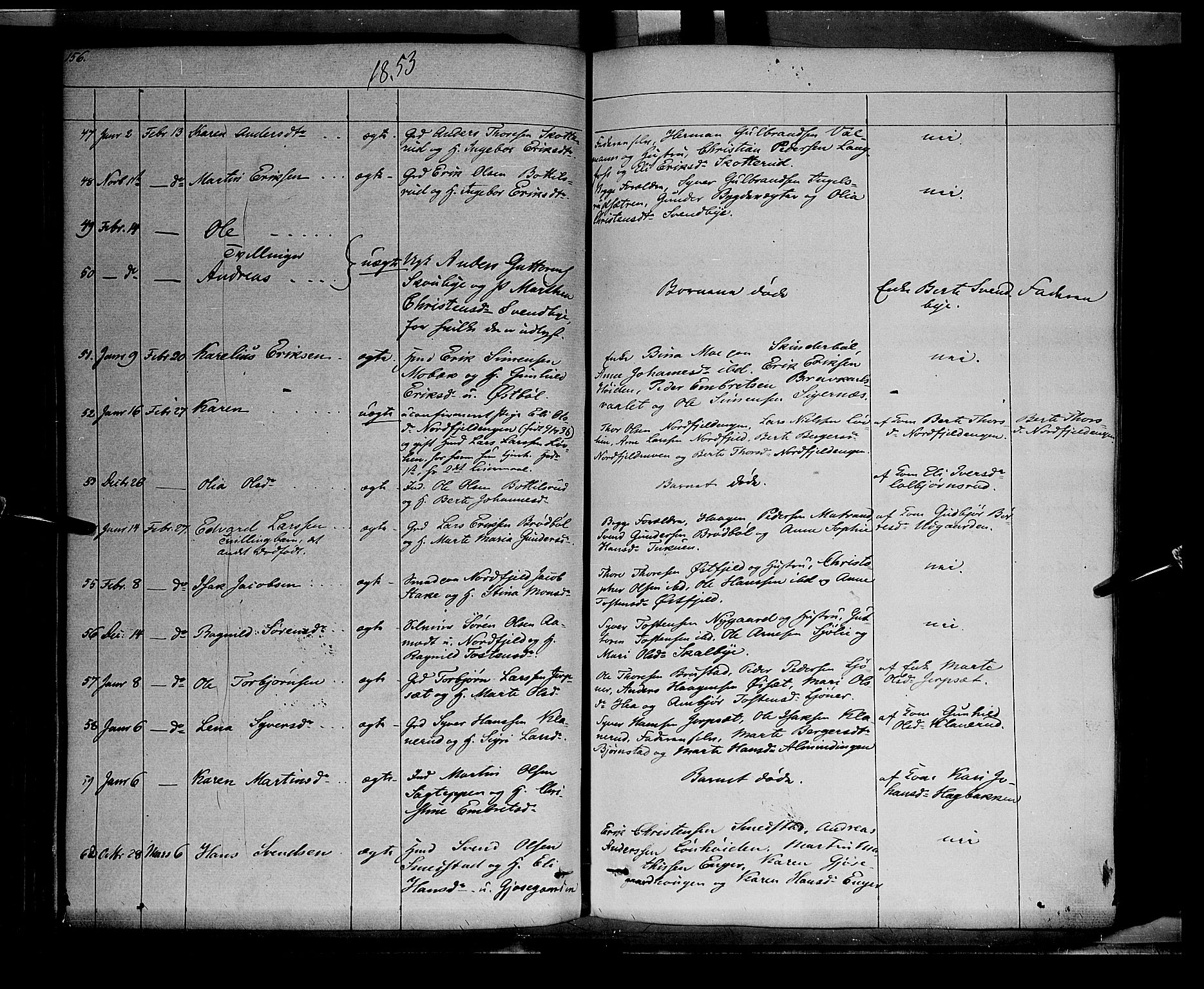 Vinger prestekontor, SAH/PREST-024/H/Ha/Haa/L0009: Parish register (official) no. 9, 1847-1855, p. 156