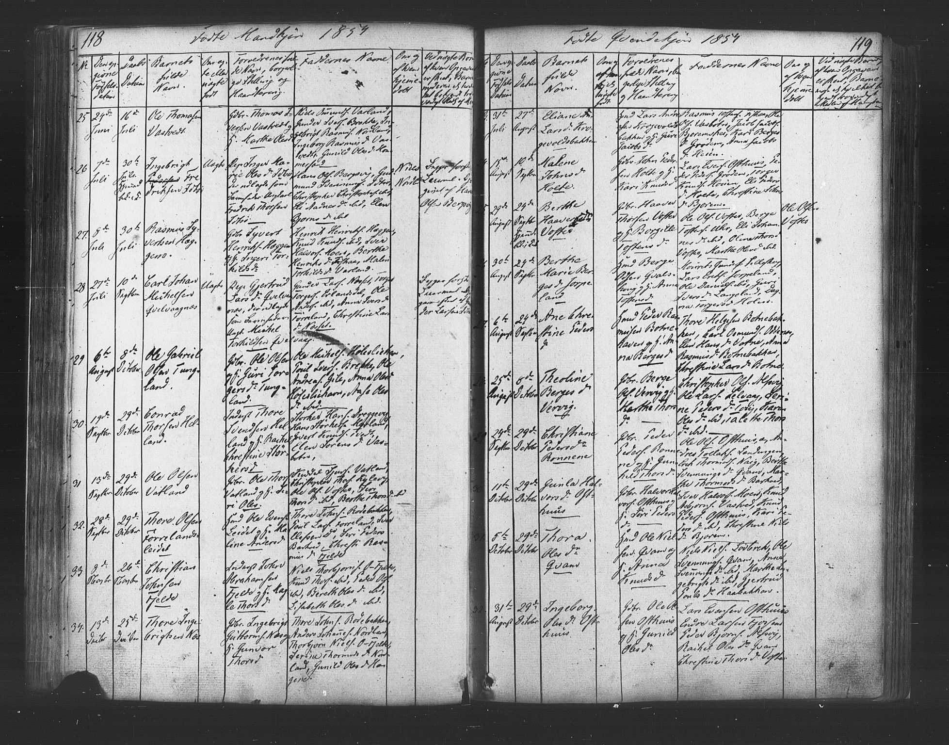 Strand sokneprestkontor, AV/SAST-A-101828/H/Ha/Haa/L0006: Parish register (official) no. A 6, 1834-1854, p. 118-119