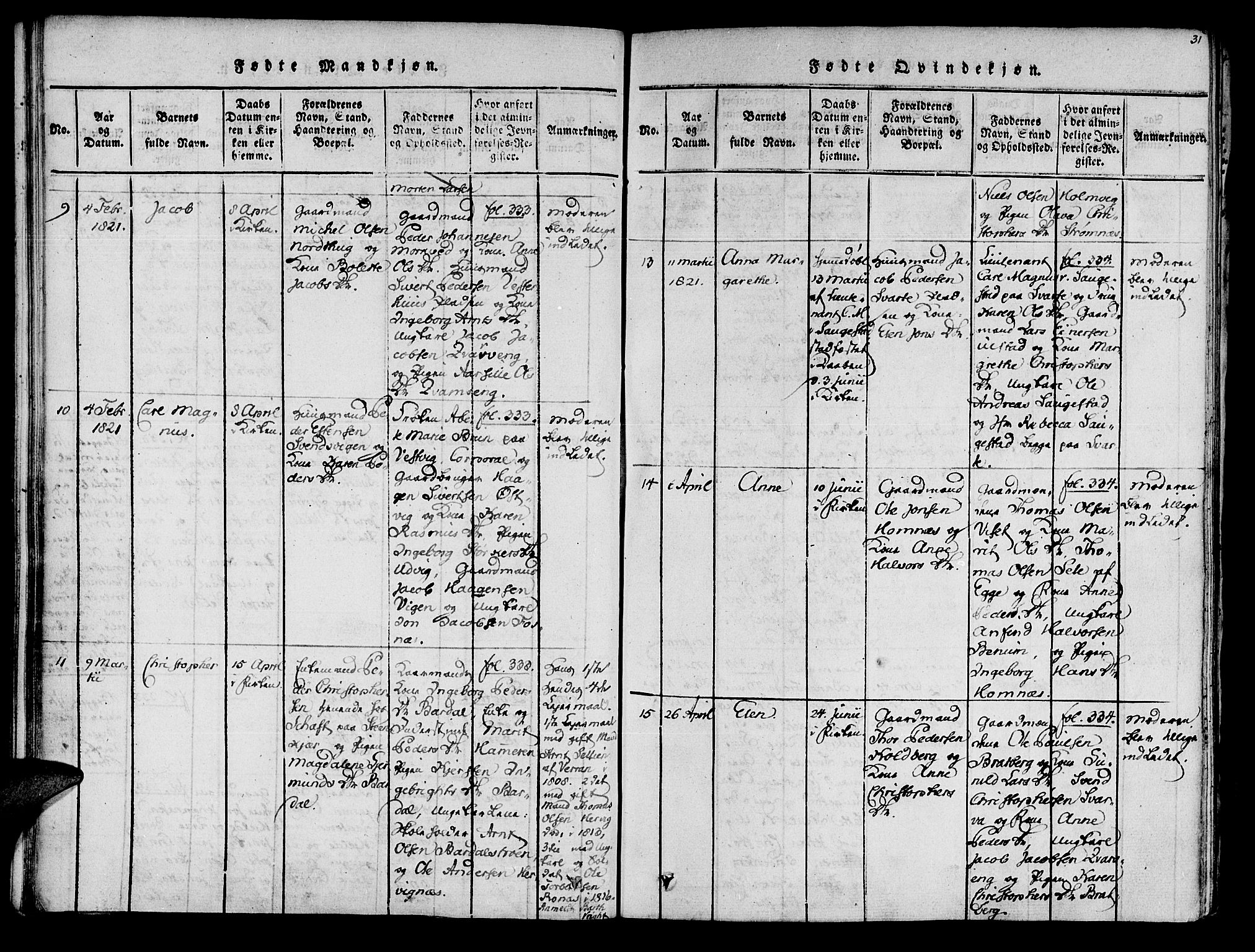 Ministerialprotokoller, klokkerbøker og fødselsregistre - Nord-Trøndelag, SAT/A-1458/741/L0387: Parish register (official) no. 741A03 /1, 1817-1822, p. 31