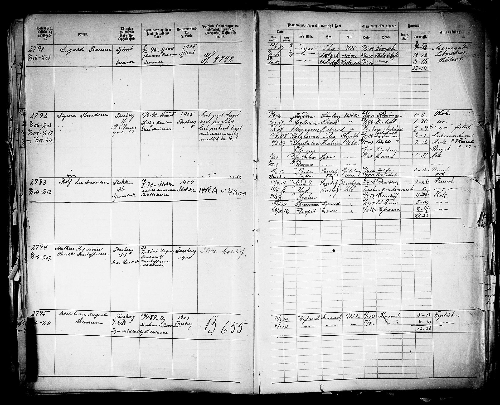 Tønsberg innrulleringskontor, SAKO/A-786/F/Fb/L0005: Annotasjonsrulle Patent nr. 2401-4080, 1904-1910, p. 83