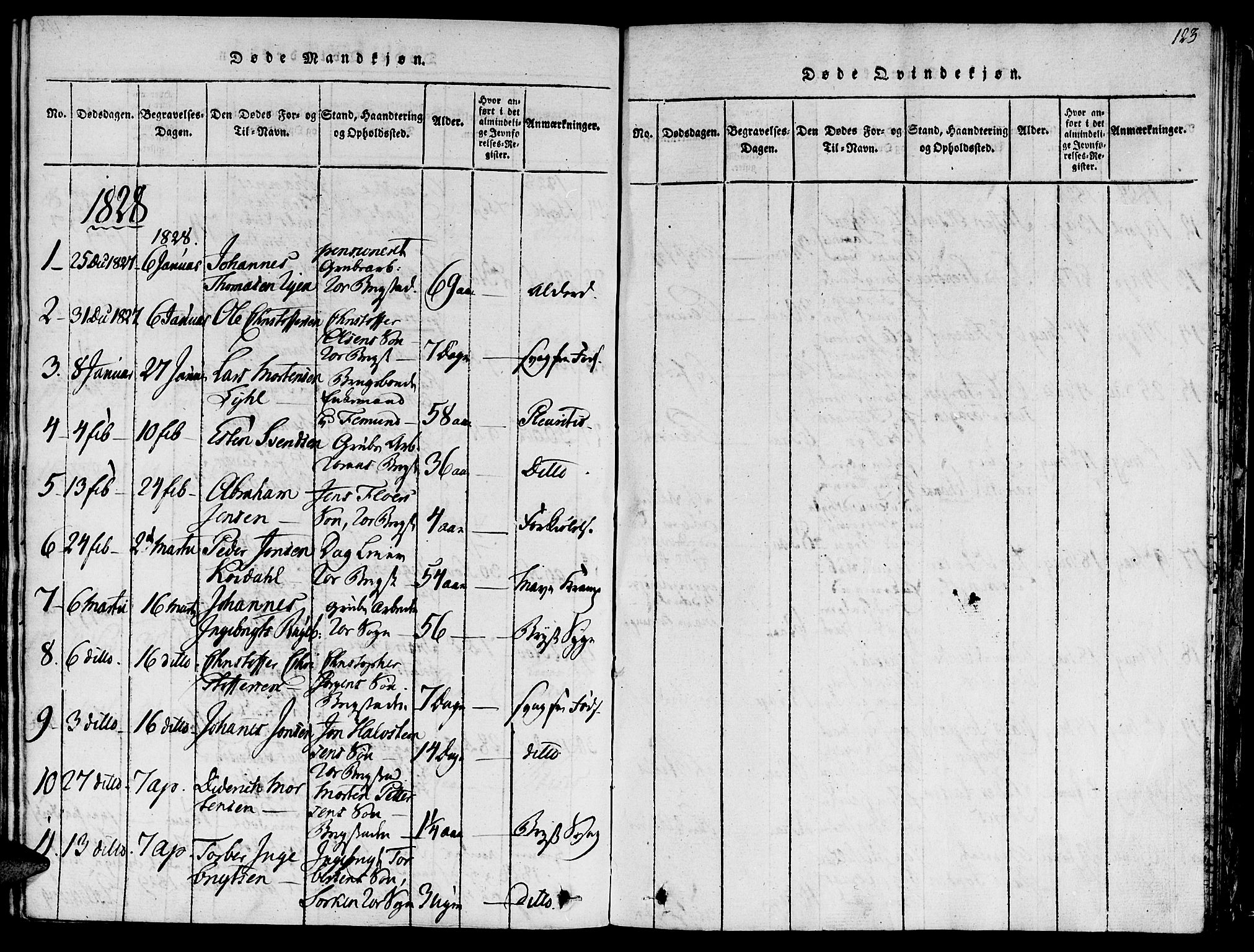 Ministerialprotokoller, klokkerbøker og fødselsregistre - Sør-Trøndelag, SAT/A-1456/681/L0929: Parish register (official) no. 681A07, 1817-1828, p. 123