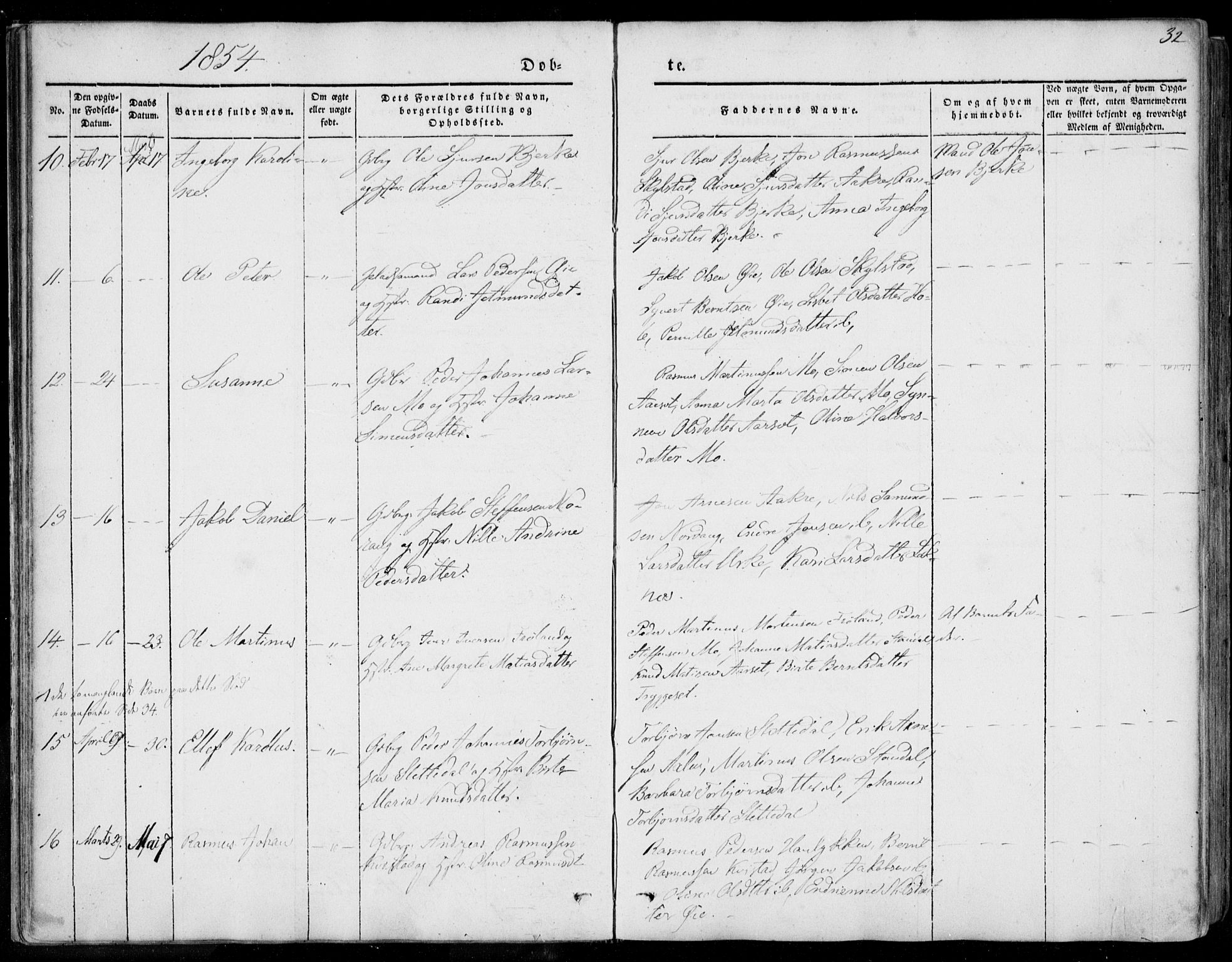 Ministerialprotokoller, klokkerbøker og fødselsregistre - Møre og Romsdal, AV/SAT-A-1454/515/L0209: Parish register (official) no. 515A05, 1847-1868, p. 32