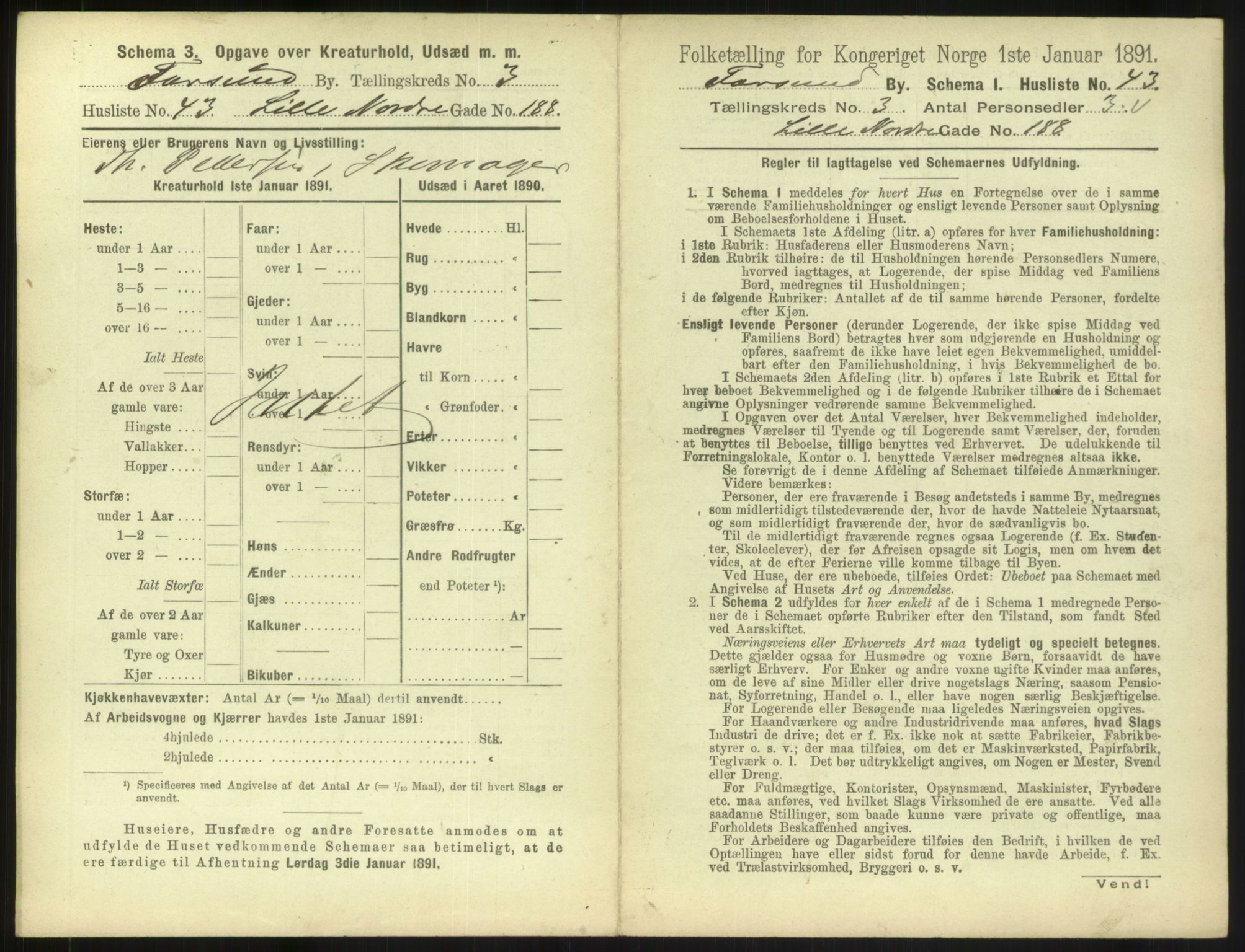 RA, 1891 census for 1003 Farsund, 1891, p. 320