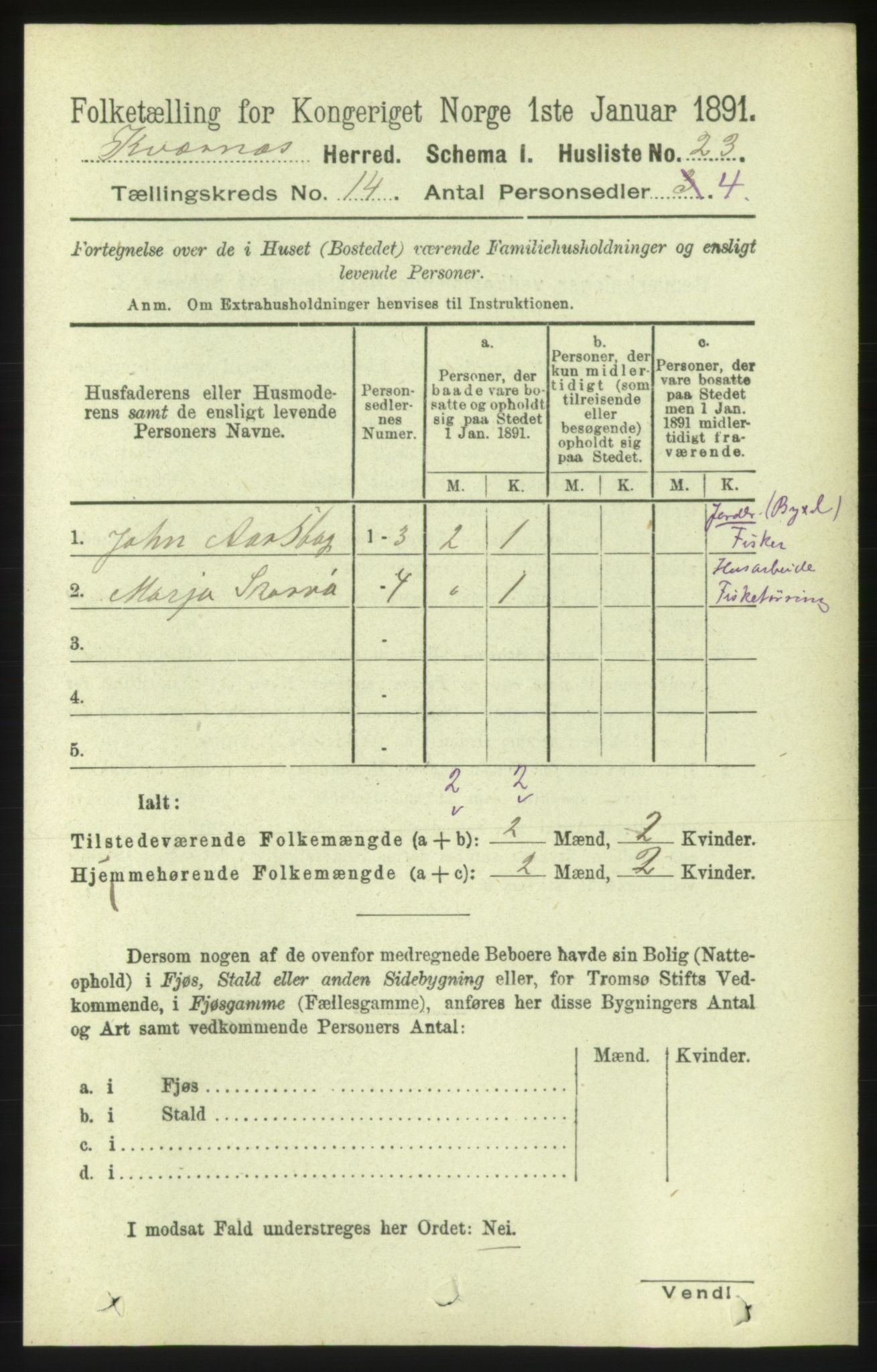 RA, 1891 census for 1553 Kvernes, 1891, p. 5714