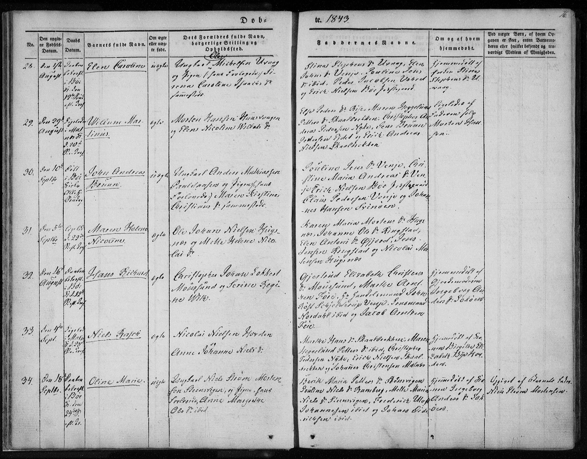 Ministerialprotokoller, klokkerbøker og fødselsregistre - Nordland, AV/SAT-A-1459/891/L1299: Parish register (official) no. 891A04, 1841-1856, p. 16