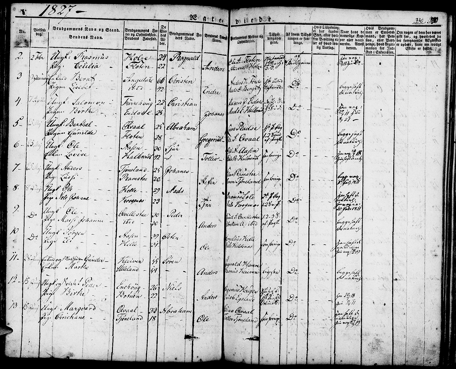 Førde sokneprestembete, AV/SAB-A-79901/H/Haa/Haaa/L0006: Parish register (official) no. A 6, 1821-1842, p. 330